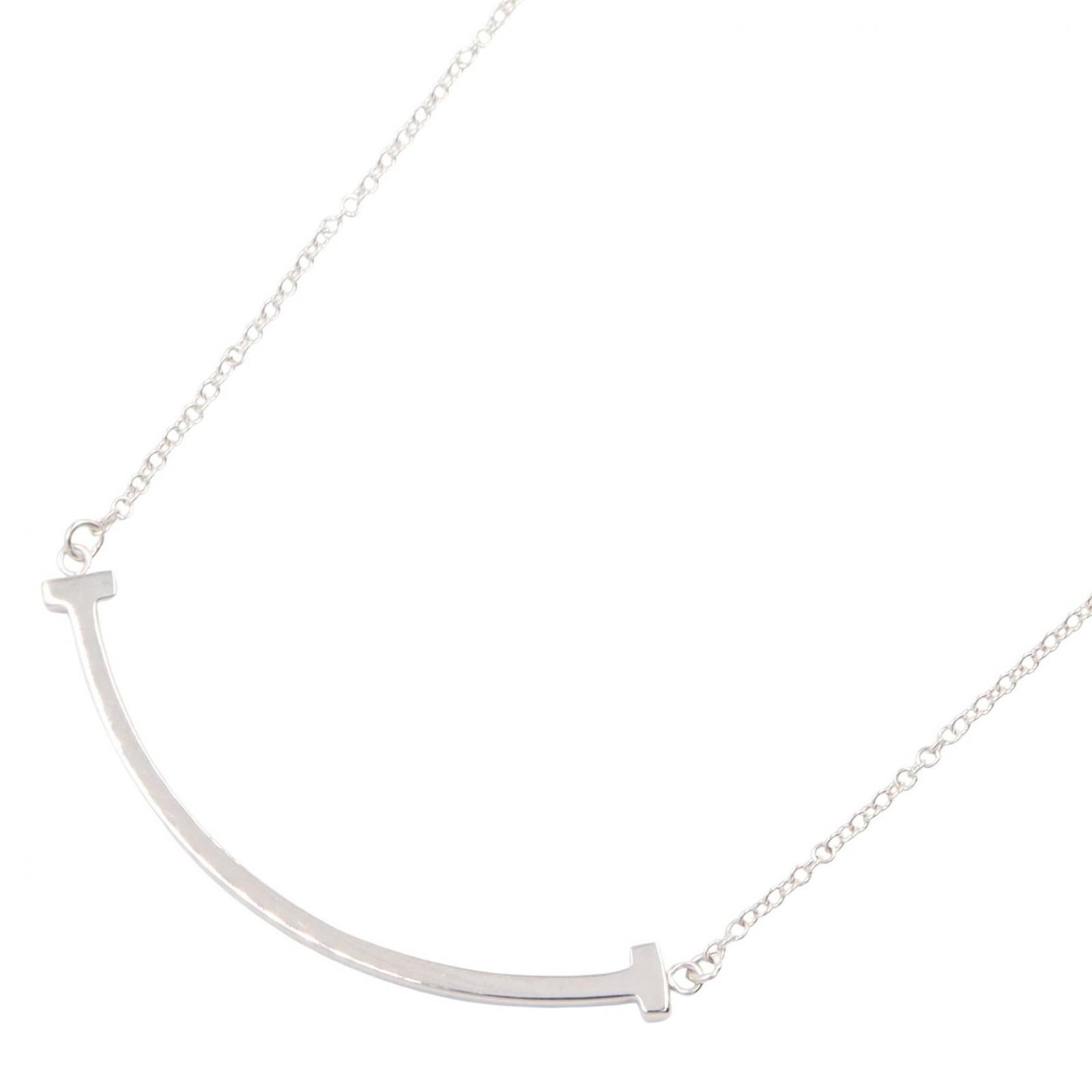 ティファニー TIFFANY＆CO ネックレス Tスマイル スモール ネックレス 60011677 首回り40.5/45.5㎝ K18WG（ホワイトゴールド） Tスマイル スモール ネックレス レディース