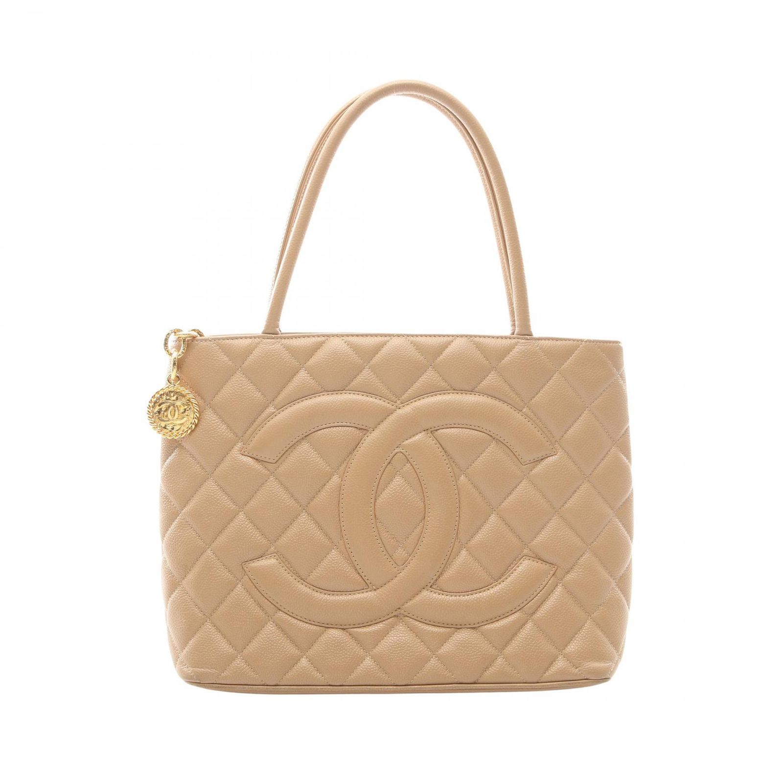 シャネル CHANEL トートバッグ 復刻トート A01804 ベージュ カーフ（牛革） 復刻トート レディース Used B