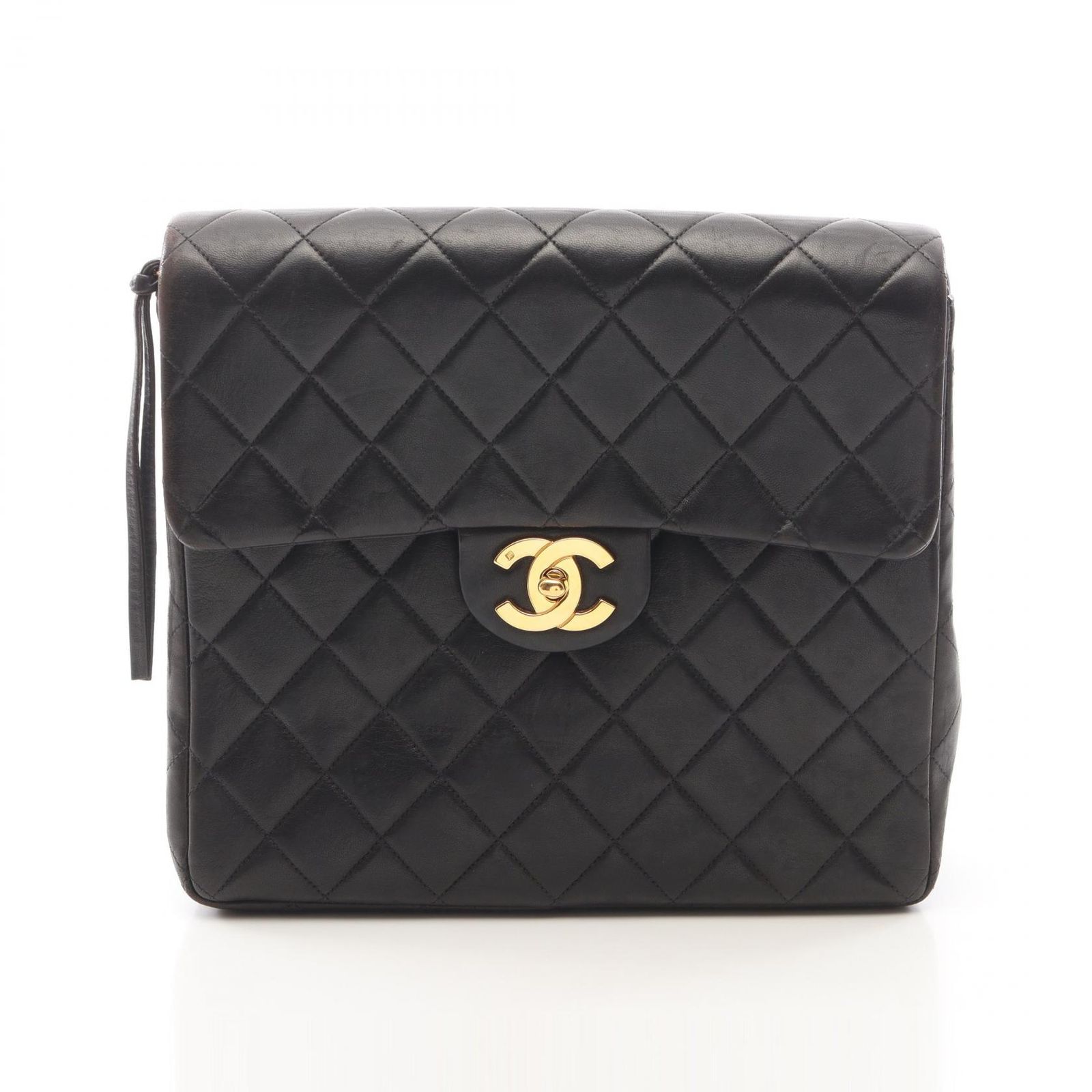 シャネル CHANEL リュックサック バックパック マトラッセ スクエア チェーン ブラック ラムスキン（羊革） マトラッセ スクエア バックパック レディース