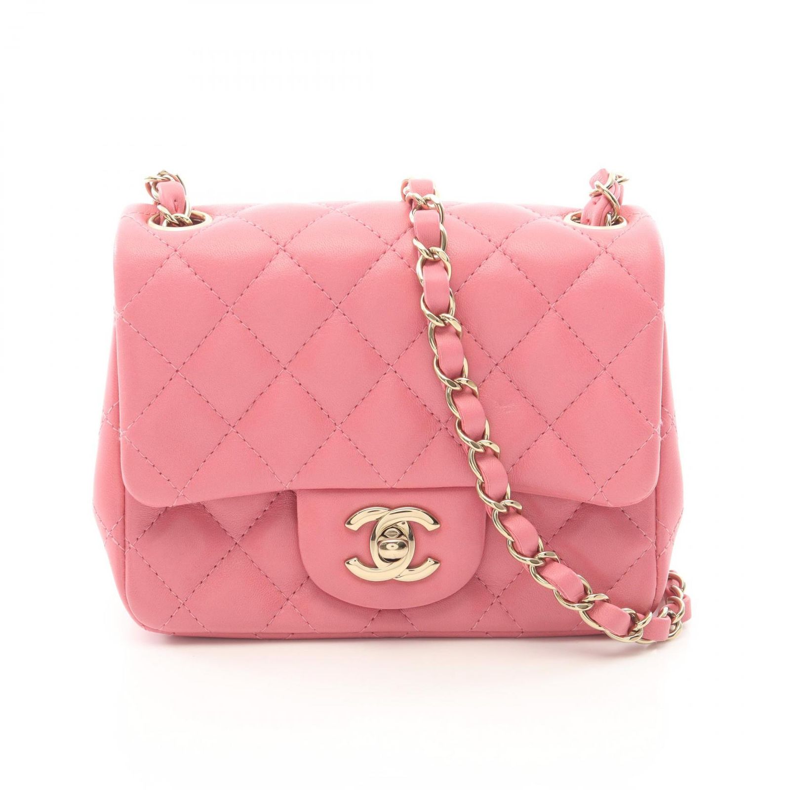 シャネル CHANEL ショルダーバッグ ミニマトラッセ A35200 ピンク ラムスキン（羊革） ミニマトラッセ チェーンショルダー レディース Used A
