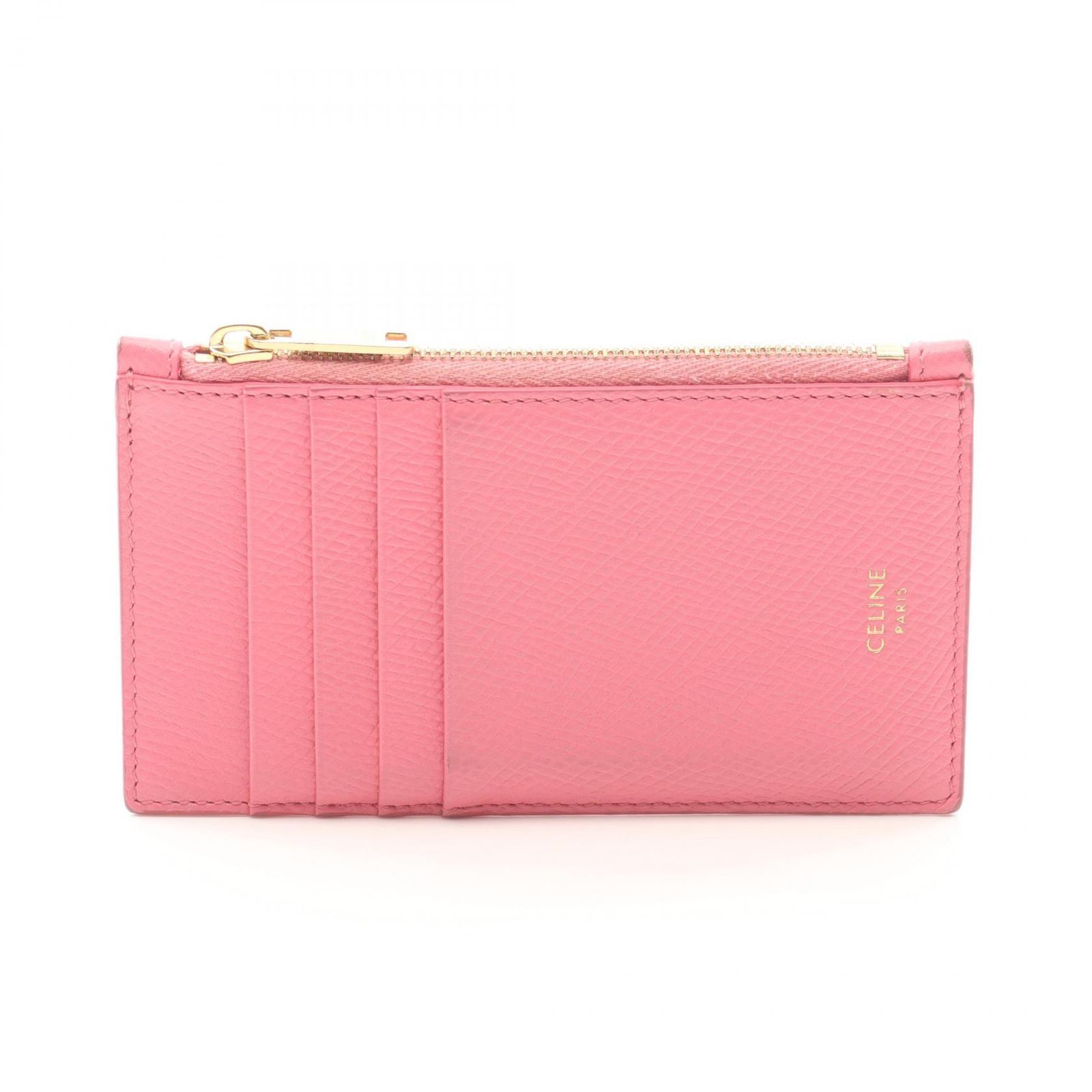 極美品 CELINE セリーヌ ケース 小銭 カードケース ピンク セリーヌ CELINE カードケース コンパクト ジップドカードホルダー
