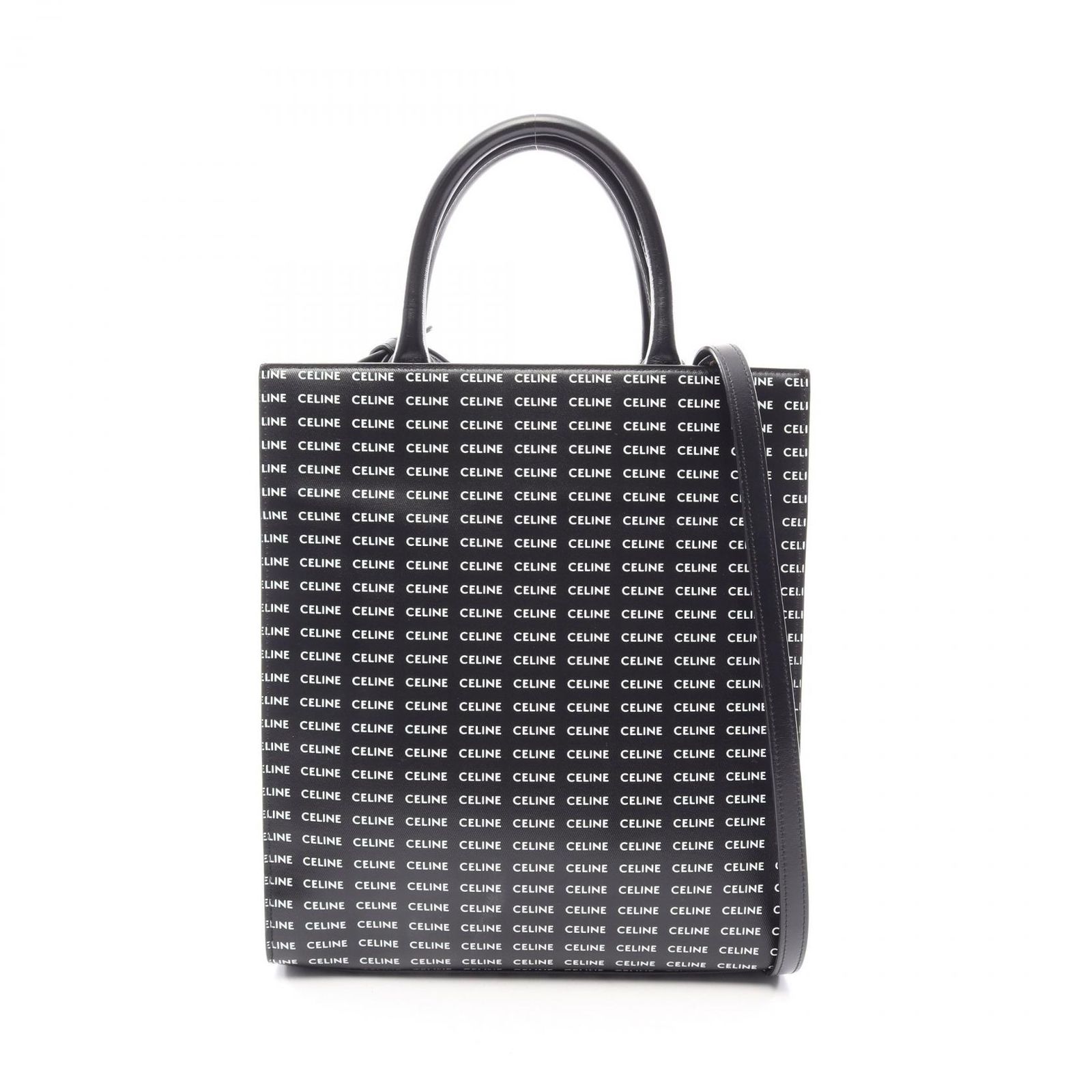 セリーヌ CELINE トートバッグ スモール バーティカル カバ トリオンフ 2WAY 191542 ブラック PVCコーティングキャンバス レザー バーティカル カバ スモール レディース