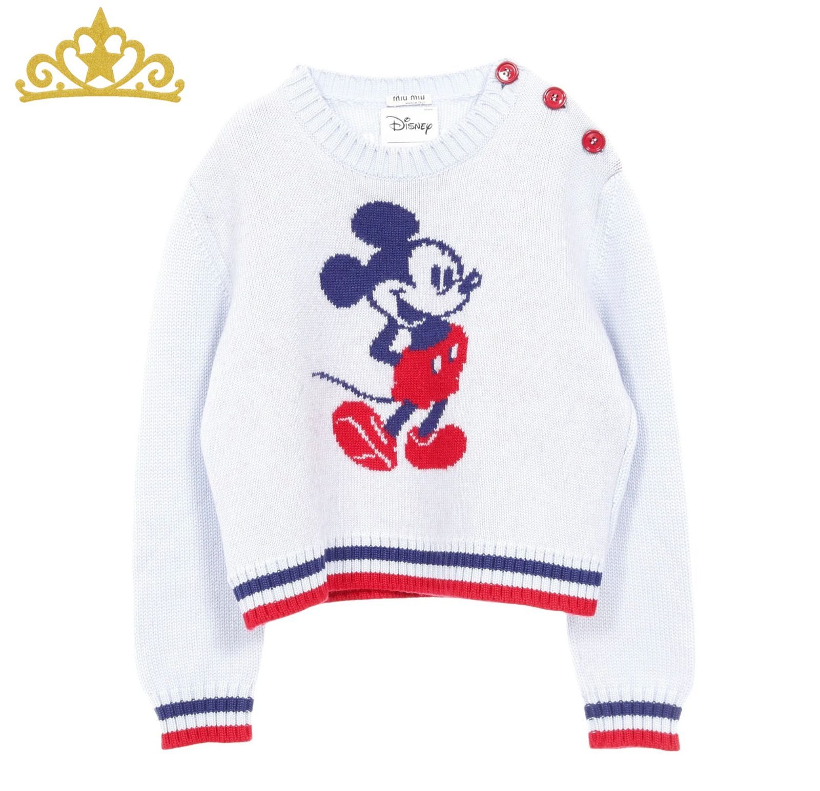 miu miu × Disney ミッキーマウス ニット ウール セーター レディース ミュウミュウ