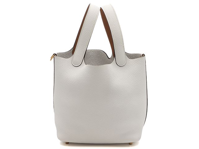 HERMES エルメス ピコタンロックPMエクラ H069560CCBT ハンドバッグ トリヨンクレマンス/ヴォースイフト ニューホワイト/セサミ/ゴールド金具 K刻印 【中古】【207】2143100549913