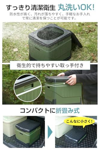 【新品】【防災士監修】簡易トイレ 携帯トイレ 耐荷重180kg コンパクト 15年保存可能 汚物袋12枚付き 多機能5役（災害/アウトドア/介護/断水/車中泊） 組み立て簡単 軽量 防災グッズ 非常用 地震対策 台風 洪水 防災セット ポータ a3d0df90