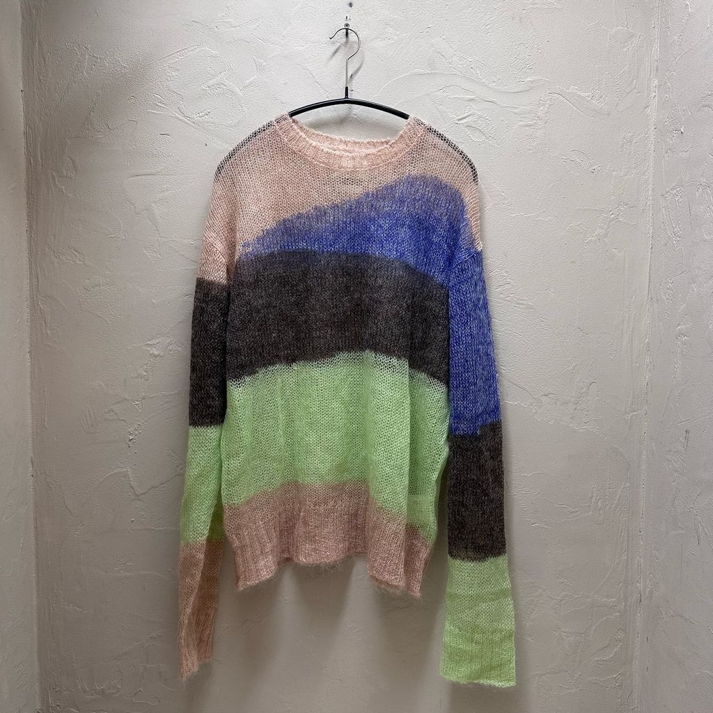 YOKE ヨーク 25SS KId Mohair Wool Nylon Intarsia Sheer Sweater セーター YK25SS0967S ピンク size:3【代官山B06】
