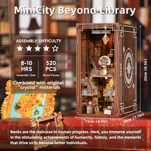 MiniCity DIY ブックヌック キット-ドールハウス キット-ミニチュア ハウス キット-BookNook- 適用対象 初心者 ティーンエイジャー 大人向け 誕生日プレゼント 装飾 コレクション アートワーク LEDライト付き (図書 75ba734f MiniCity DIY ブックヌック キット-ドールハウス キット-ミニチュア ハウス キット-BookNook- 適用対象 初心者 ティーンエイジャー 大人向け 誕生日プレゼント 装飾 コレクション アートワーク LEDライト付き (図書 75ba734f