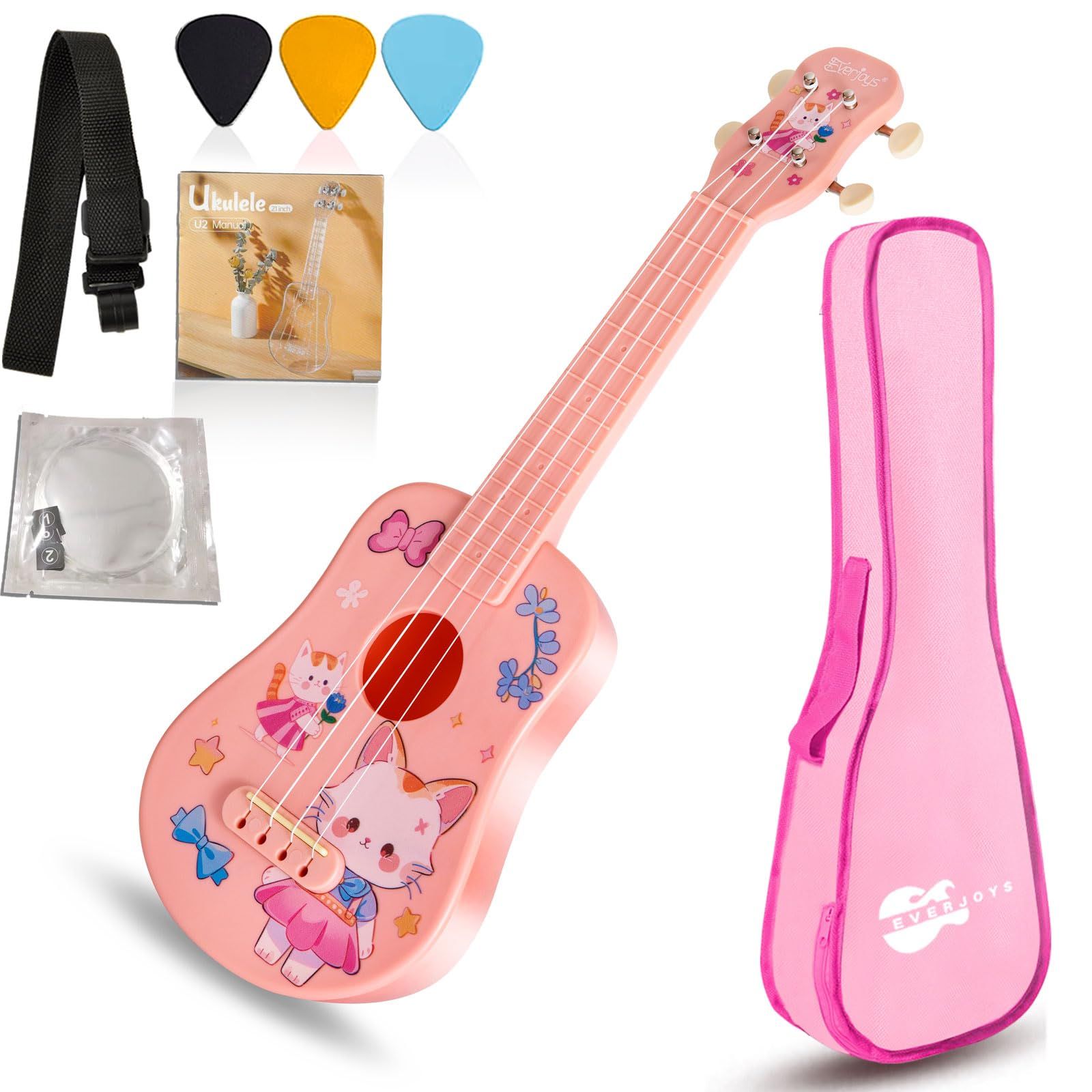 子供用ウクレレ 21インチ 楽器 かわいいウクレレギフト ギグバッグ、ストラップ、ソングブック、ピック付き 子供、大人、初心者向け(猫パターン)YZ d82cf641 子供用ウクレレ 21インチ 楽器 かわいいウクレレギフト ギグバッグ、ストラップ、ソングブック、ピック付き 子供、大人、初心者向け(猫パターン)YZ d82cf641