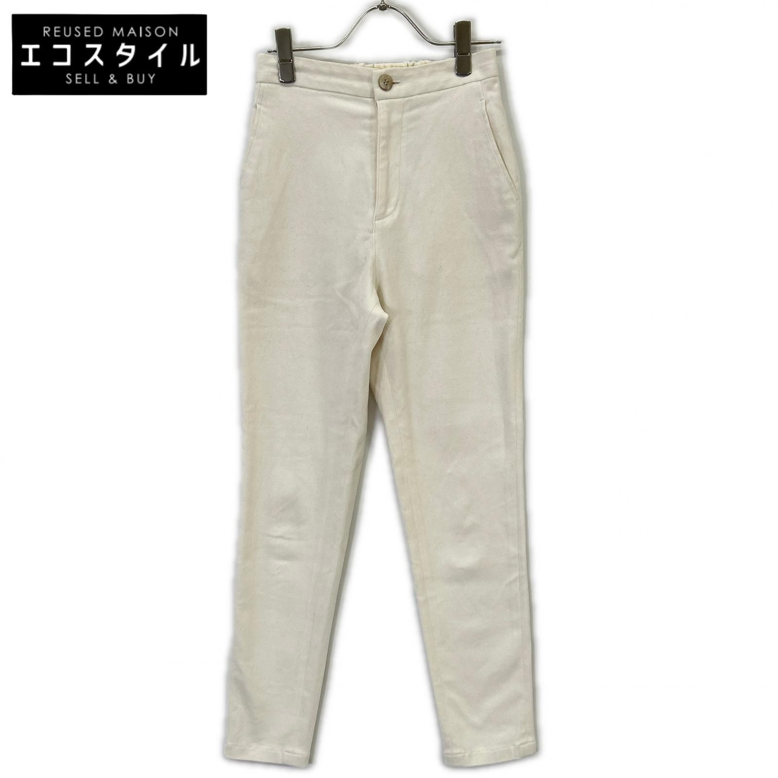 GALERIE VIE　ギャルリーヴィー　ライトベージュ コットン混 ストレッチモールスキン シガレットパンツ　32