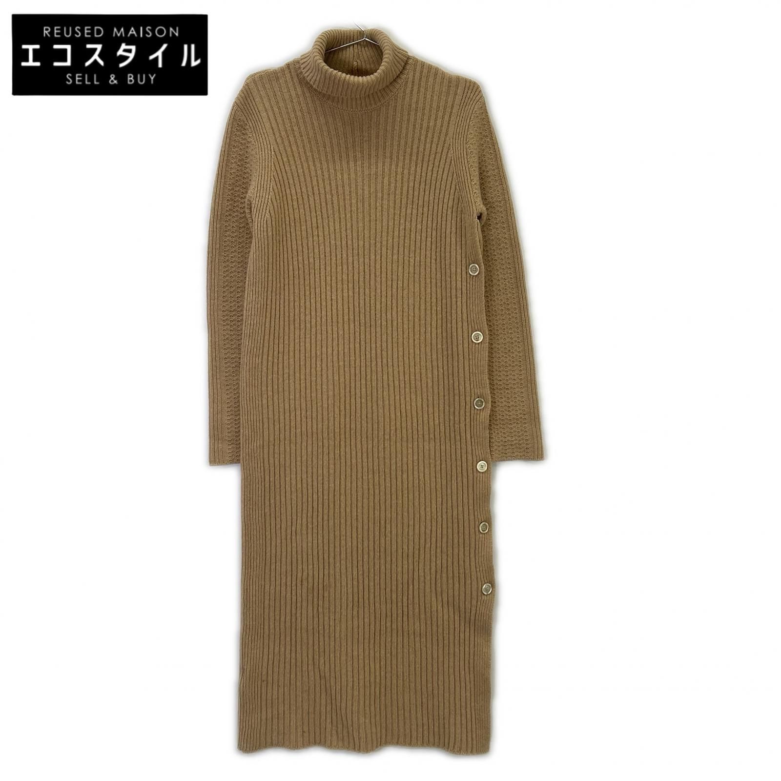 MARNI　マルニ　ブラウン タートルネック ニットワンピース ABMD0035M0FH593　34