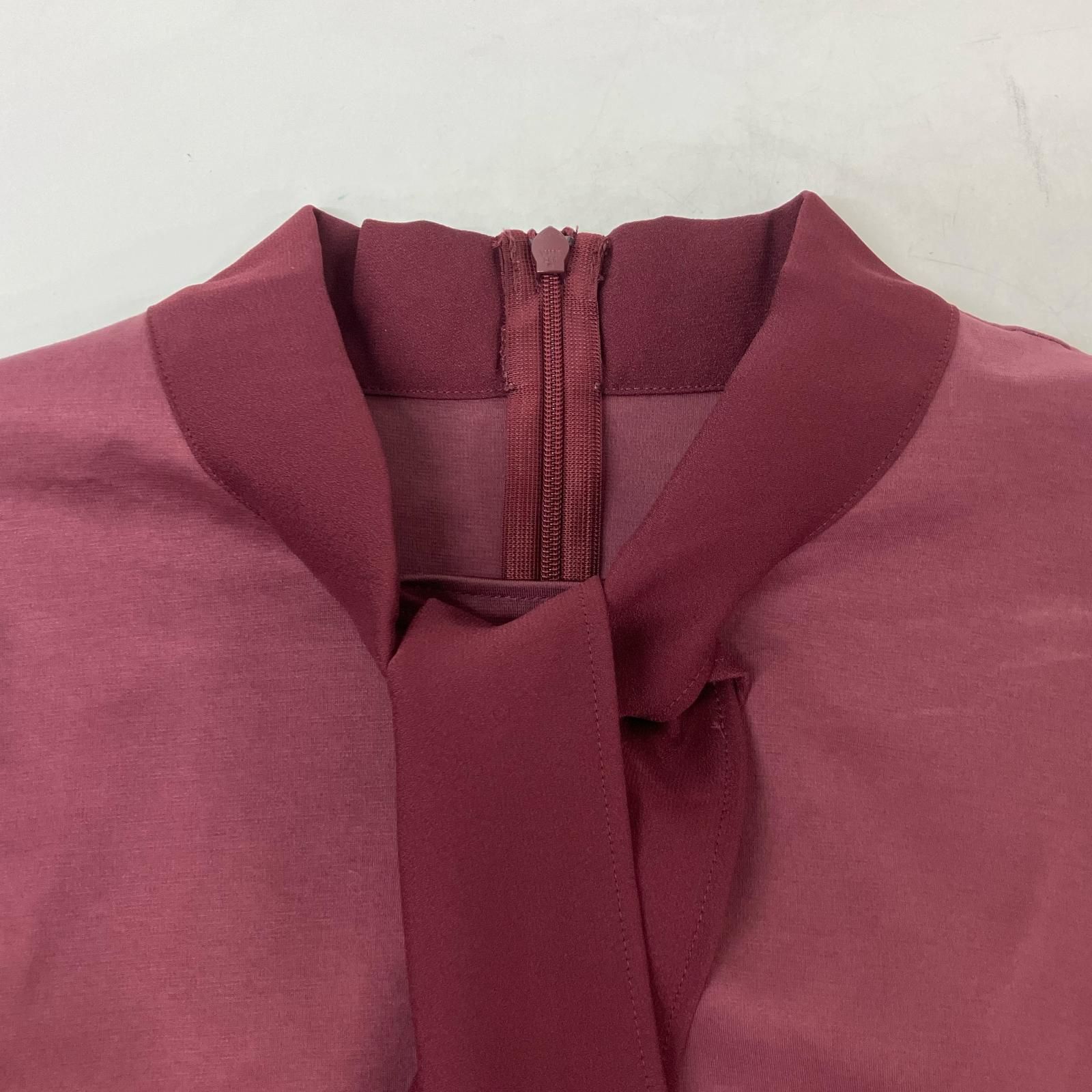 BLUE LABEL CRESTBRIDGE　ブルーレーベルクレストブリッジ　24年製 ワイン コットンポンチボウカラートップス　36