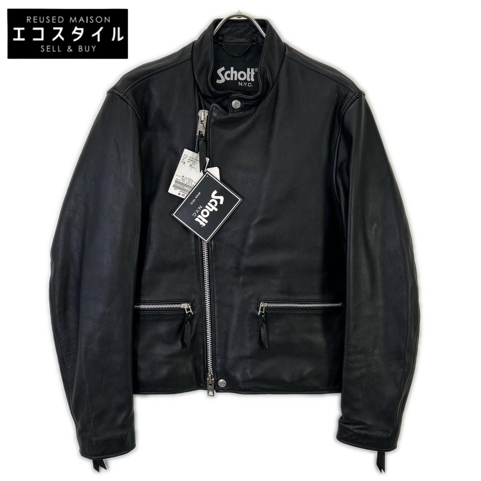 schott　ショット　3191056 シープスキン ライダースジャケット　M