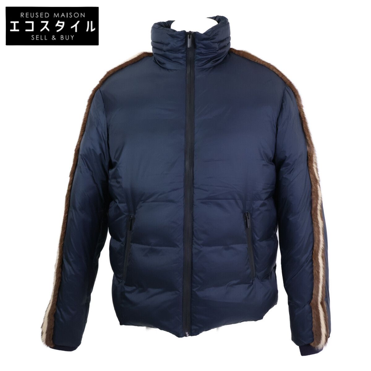 FENDI　フェンディ　【新品同様/国内正規】FW0883 ミンクファーサイドテープ ダウンジャケット　48