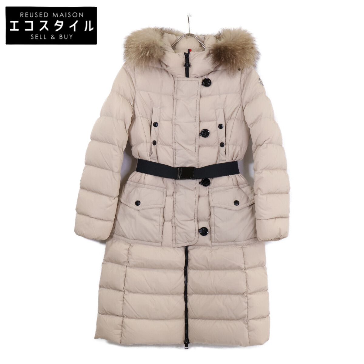 MONCLER　モンクレール　A20934982025 GENEVRIETTE ベルト/ファー付 フーディダウン　00
