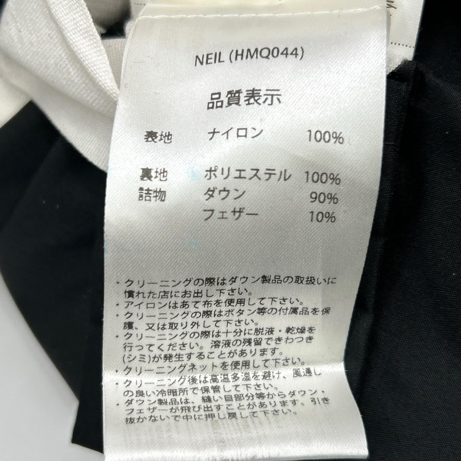 PYRENEX ピレネックス HMQ044 ブラック NEIL ノーカラーダウンコート L