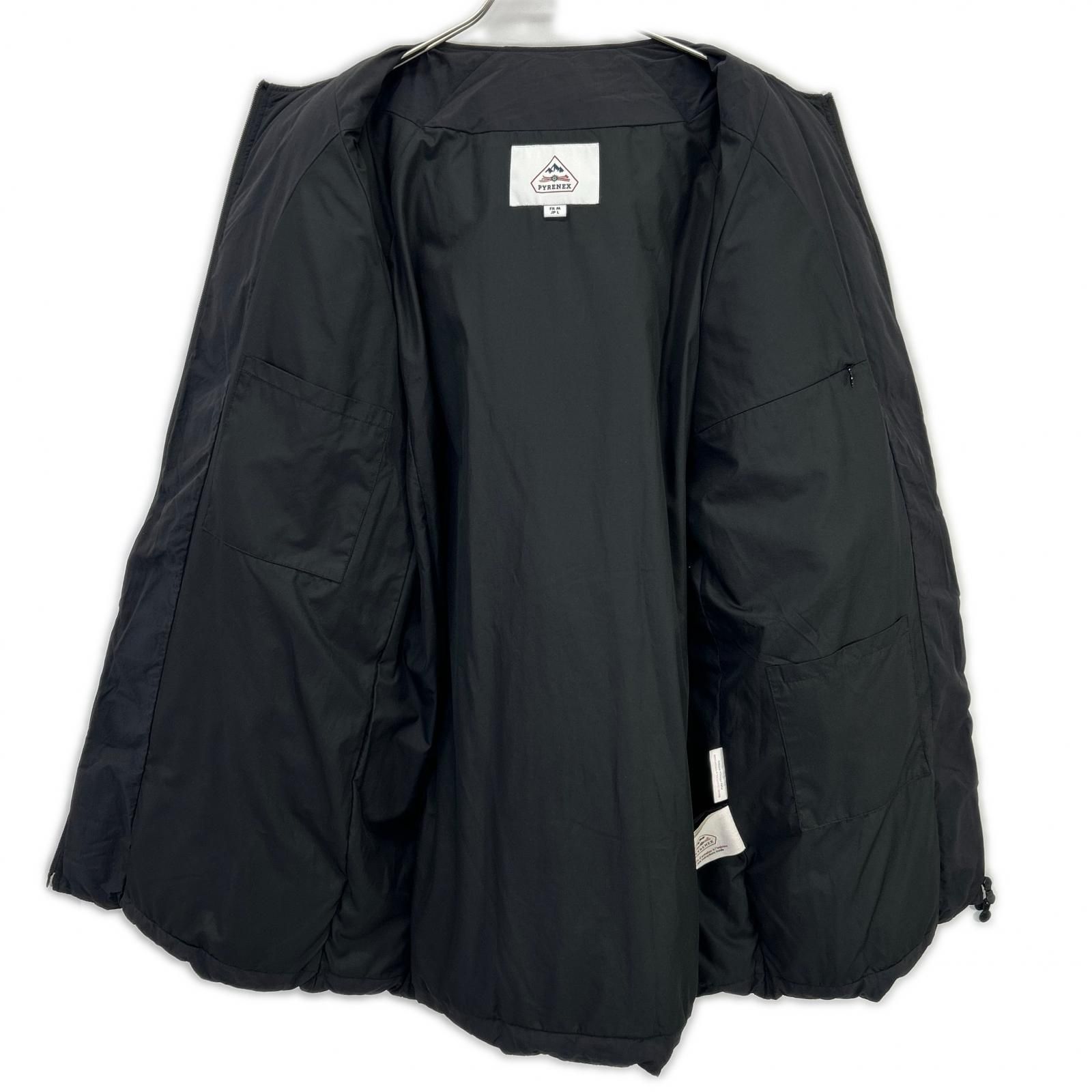PYRENEX ピレネックス HMQ044 ブラック NEIL ノーカラーダウンコート L PYRENEX ピレネックス HMQ044 ブラック NEIL ノーカラーダウンコート L