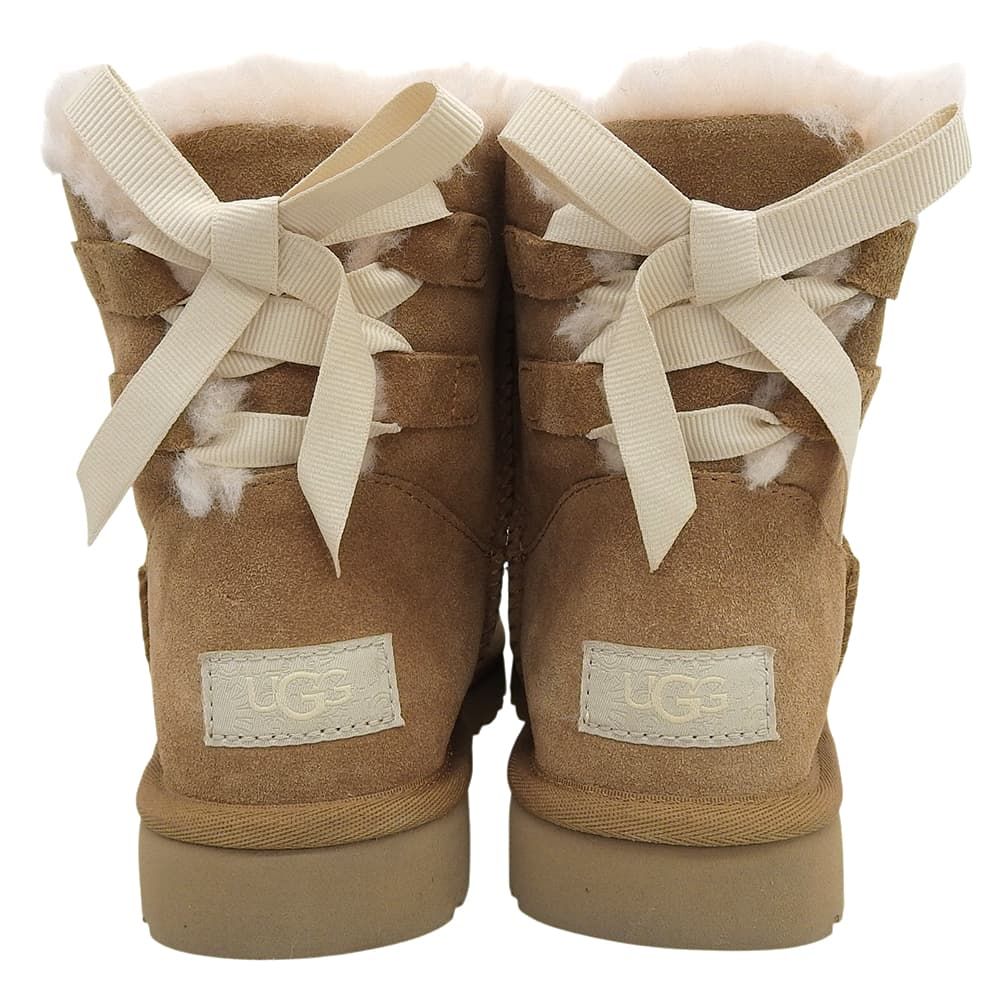 UGG　アグ　美品 ミニ コンティーニュイティ ボウ ムートンブーツ レディース チェスナット 22cm 1110705　5(US)