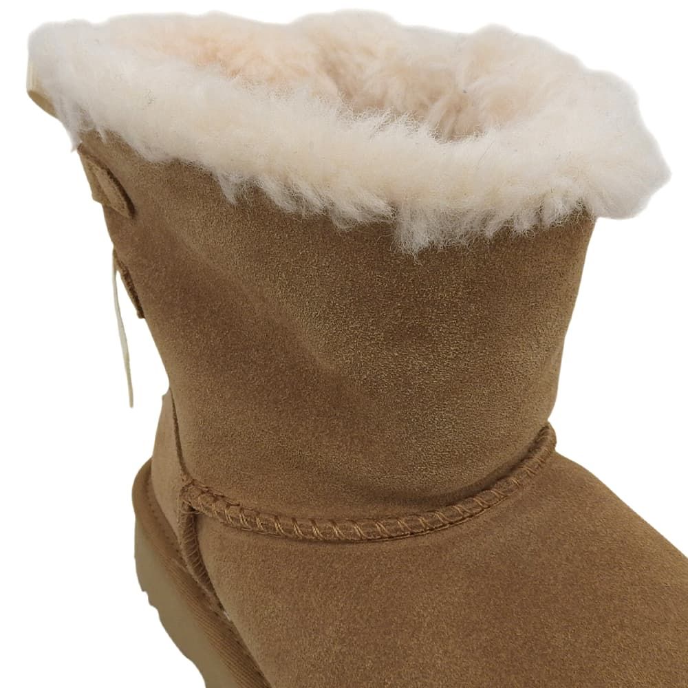 UGG　アグ　美品 ミニ コンティーニュイティ ボウ ムートンブーツ レディース チェスナット 22cm 1110705　5(US)