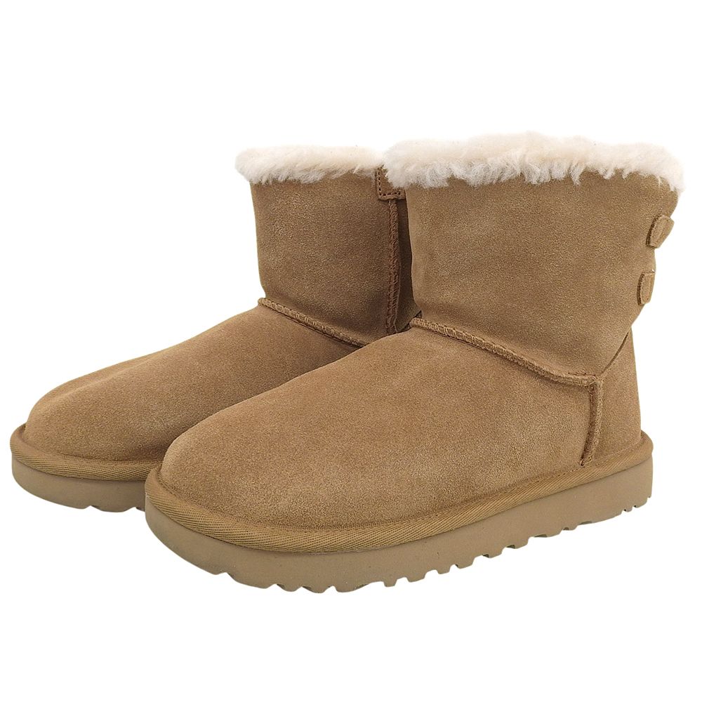 UGG　アグ　美品 ミニ コンティーニュイティ ボウ ムートンブーツ レディース チェスナット 22cm 1110705　5(US)