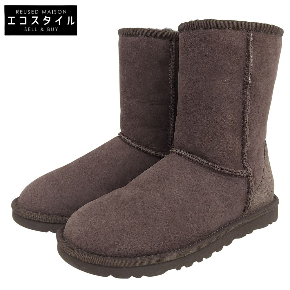 UGG　アグ　美品 CLASSIC SHORT ムートンブーツ レディース ブラウン 23cm 5825　6(US)