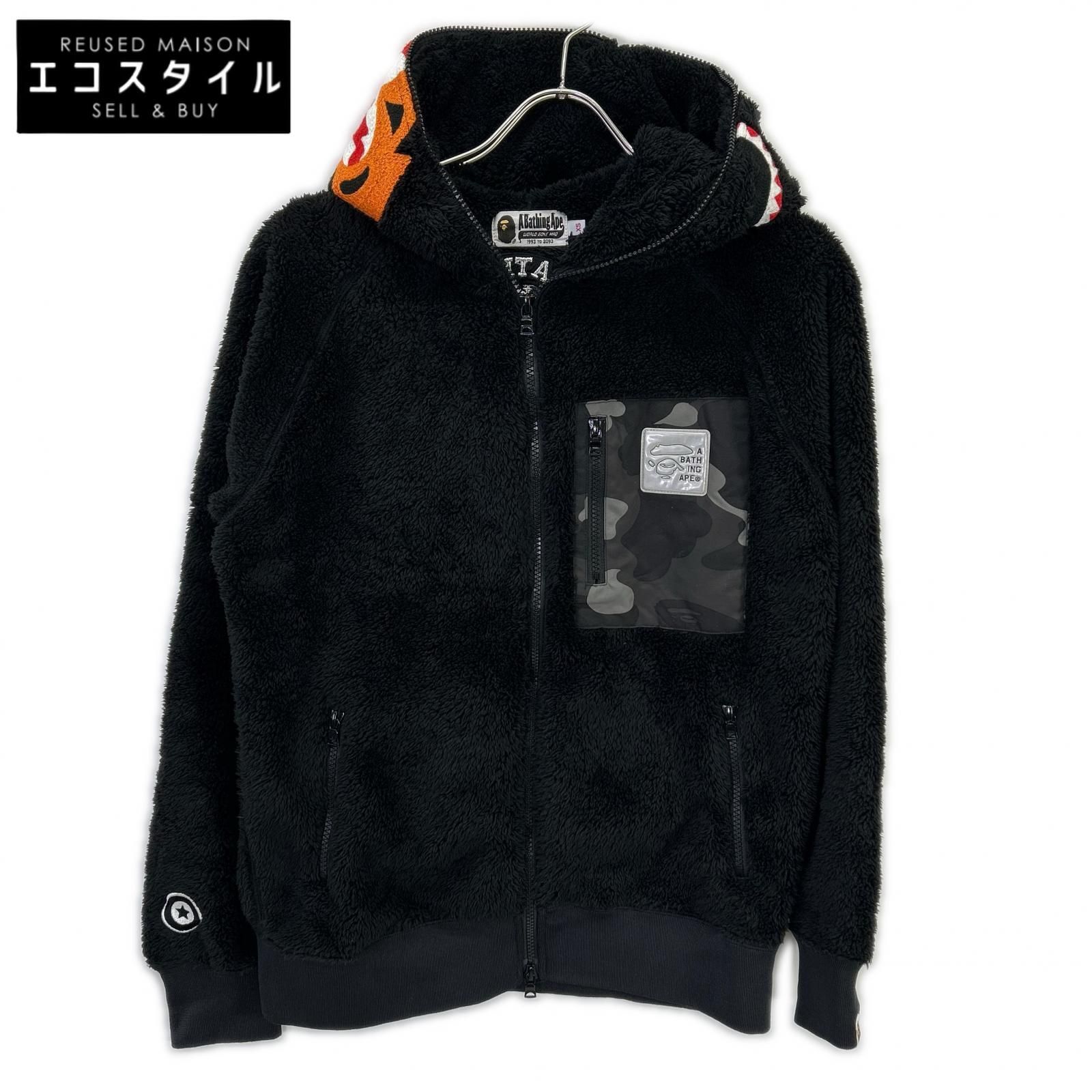 A BATHING APE　アベイシングエイプ　001LJE702020X ブラック BOA TIGER SHARK フルジップフーディー