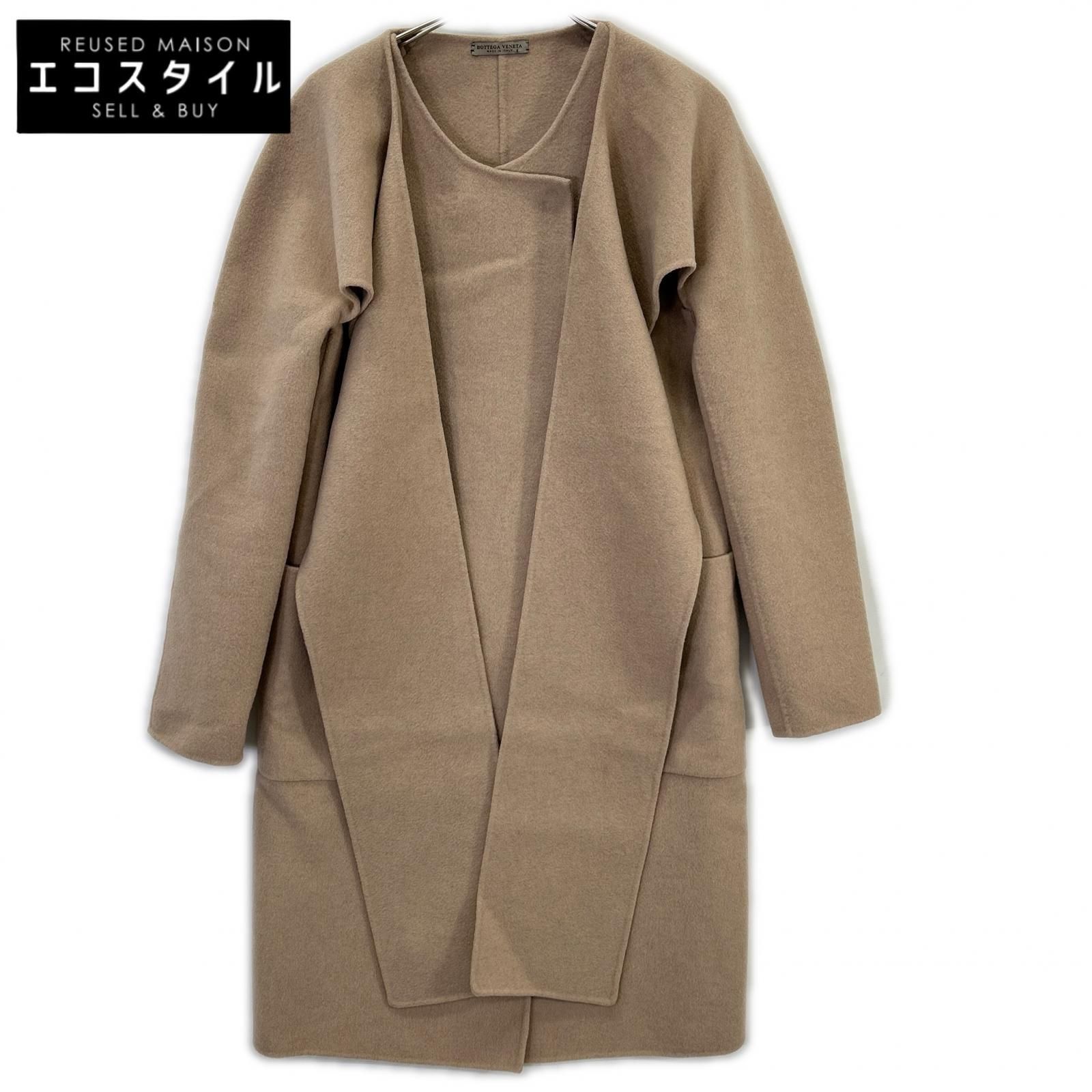 BOTTEGA VENETA　ボッテガヴェネタ　ライトベージュ 424989 VD0D0 カシミヤ デザインコート　38