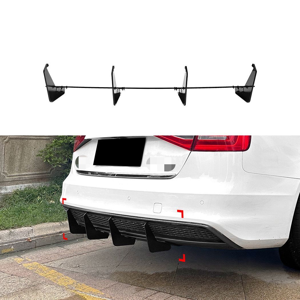 【送料無料】アウディ A4 B8.5 Sライン Audi A4 B8.5 Sline 2013-2016 専用 リアディフューザー カナード セット エアロ効果 スポーティ ドレスアップ 簡単装着 PP製 1セット