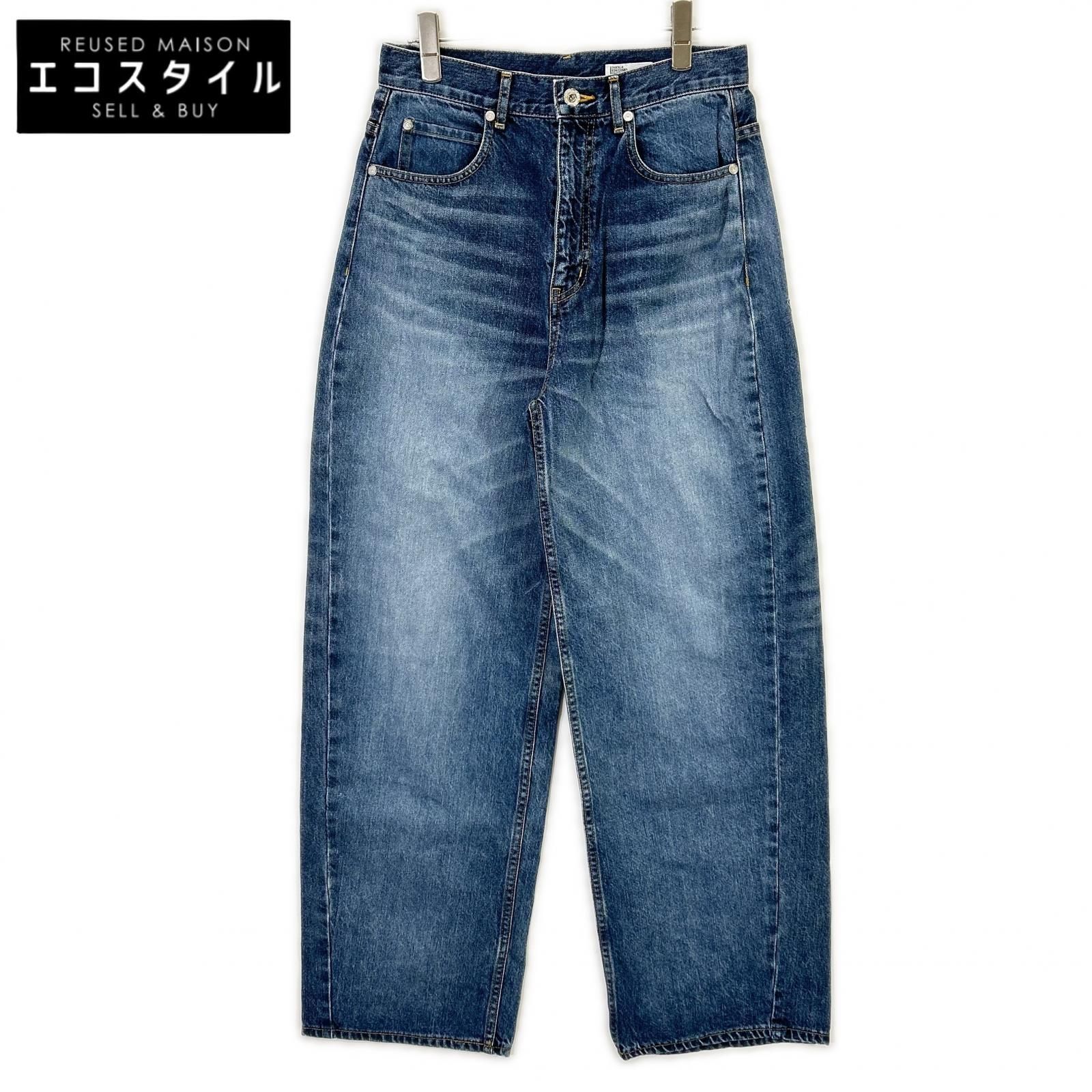 DOUBLE STANDARD CLOTHING　ダブルスタンダードクロージング　0206-060-233 ブルー スターワイドデニムパンツ　36