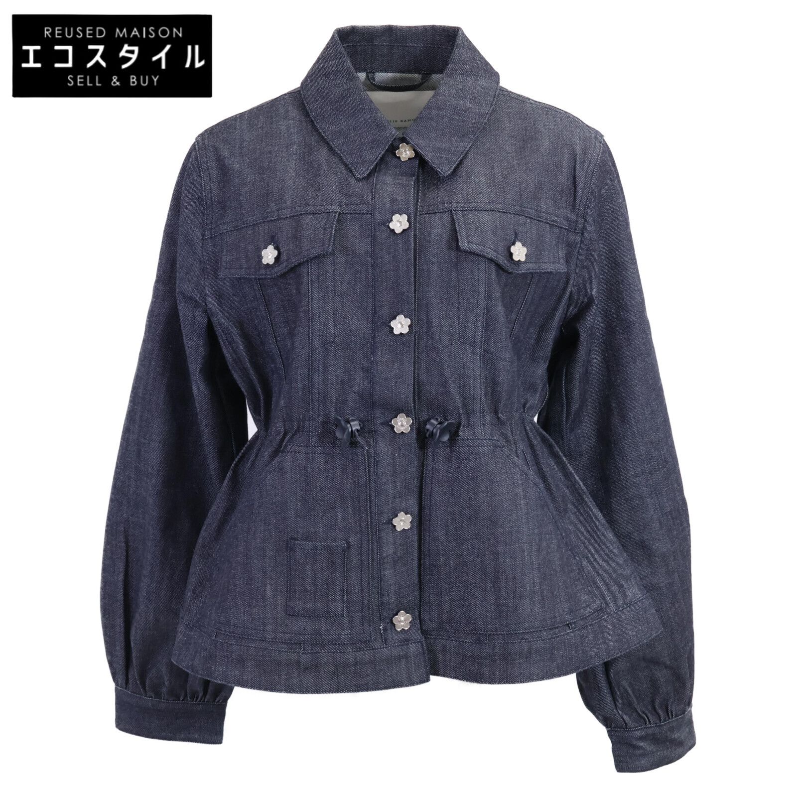 Cecilie Bahnsen　セシリー バンセン　【美品/26SS】4.25RTW14006 CBCANDIDA DENIM JACKET フラワーボタン デニムジャケット　UK8/US4