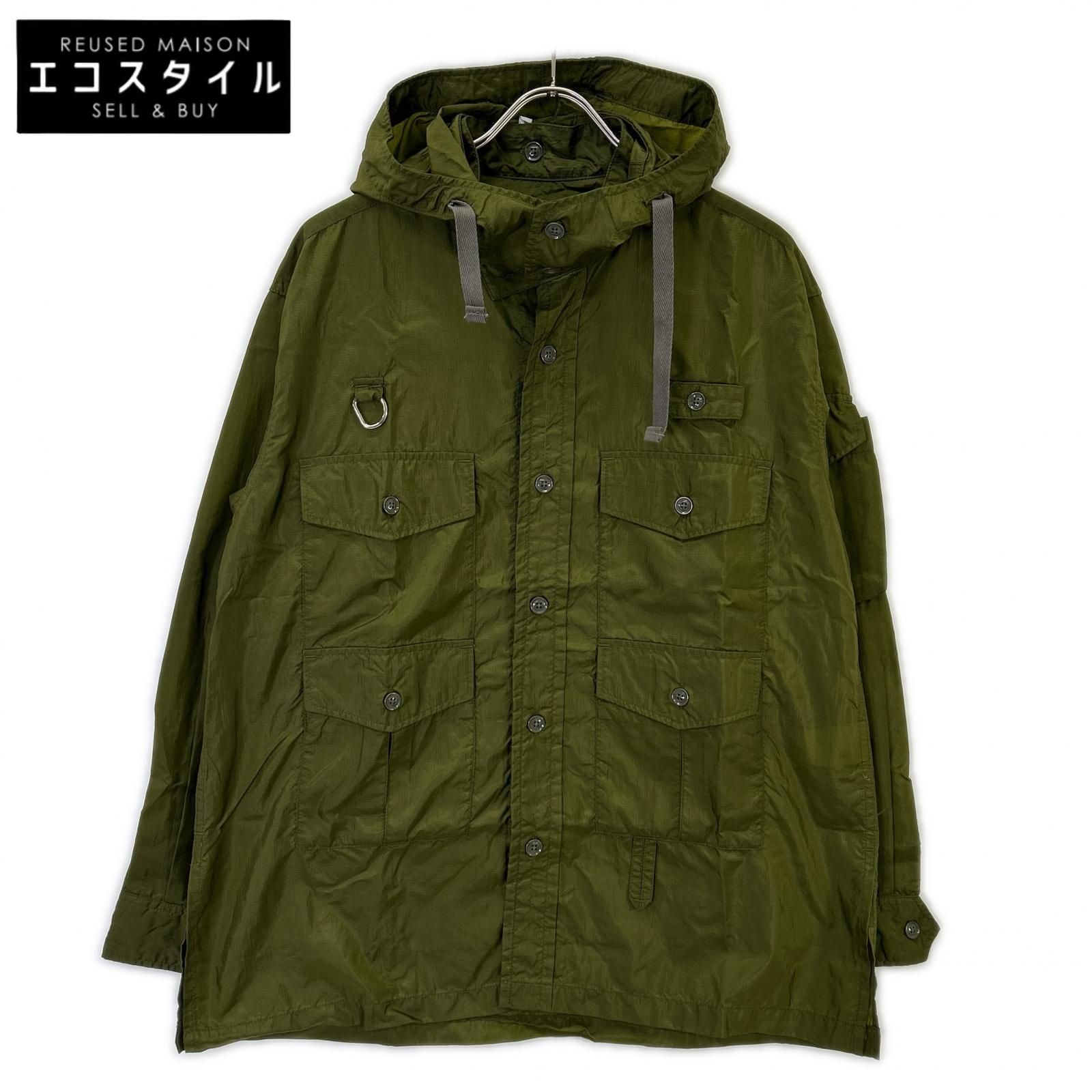Engineered Garments　エンジニアードガーメンツ　カーキ ナイロン フィッシングオーバーシャツ　S