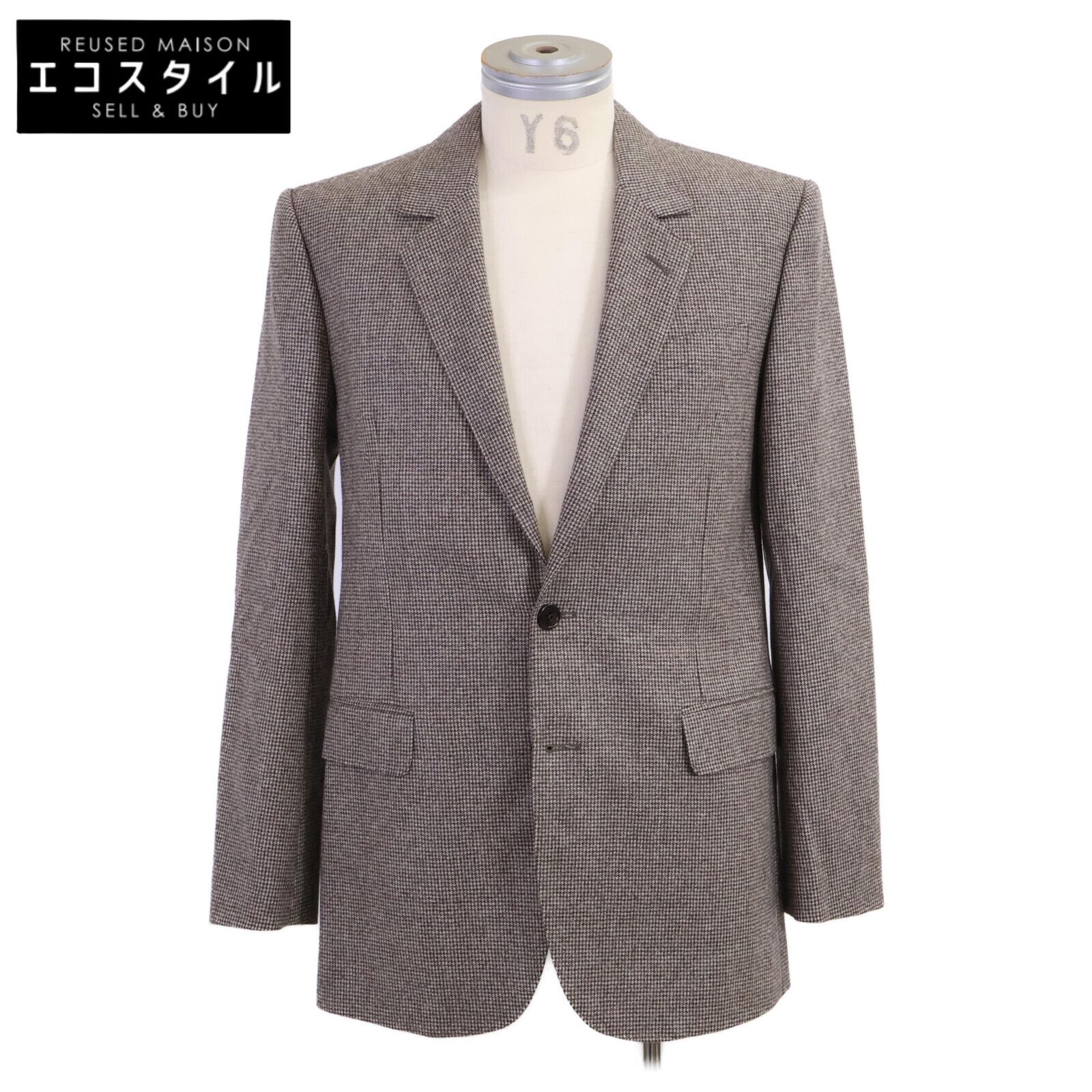 CELINE　セリーヌ　【新品同様/国内正規/23年製】2V53G497R マイクロハウンドトゥース エルボーパッチ テーラードジャケット　34