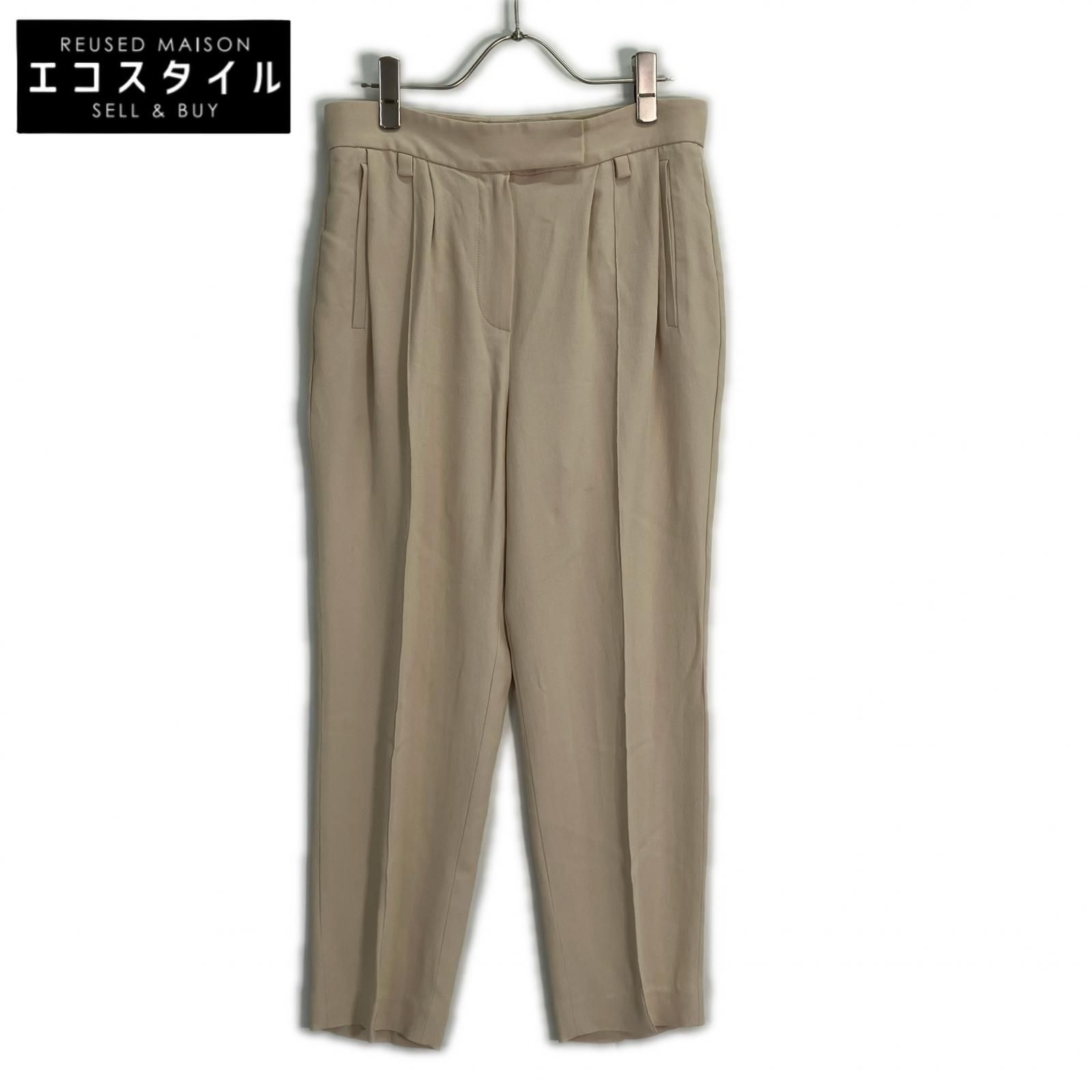 BRUNELLO CUCINELLI　ブルネロクチネリ　MA029P6165 アイボリー シルク パンツ　42
