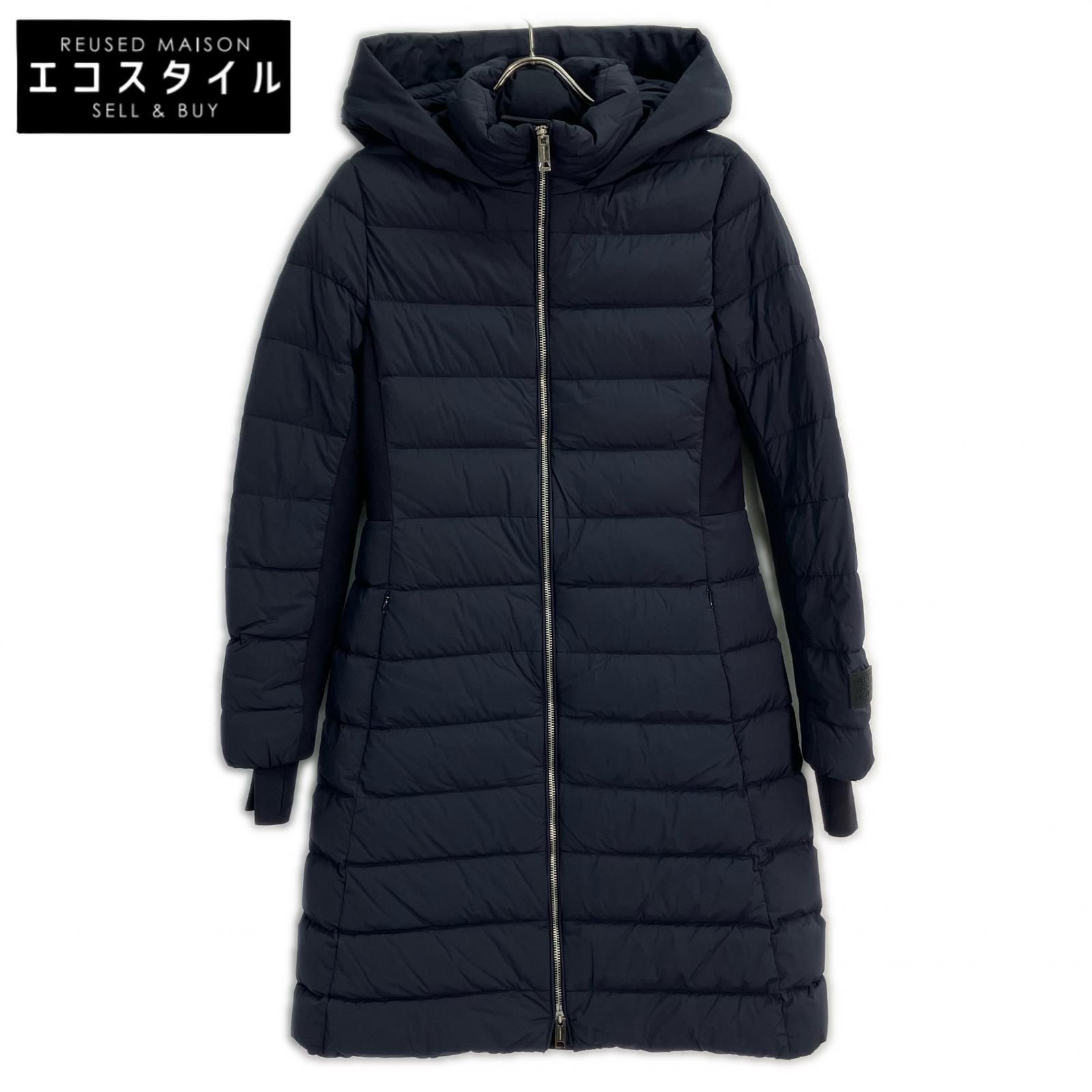Burberry LONDON バーバリーロンドン 8067299 ネイビー ナイロンフーデッドダウンコート S