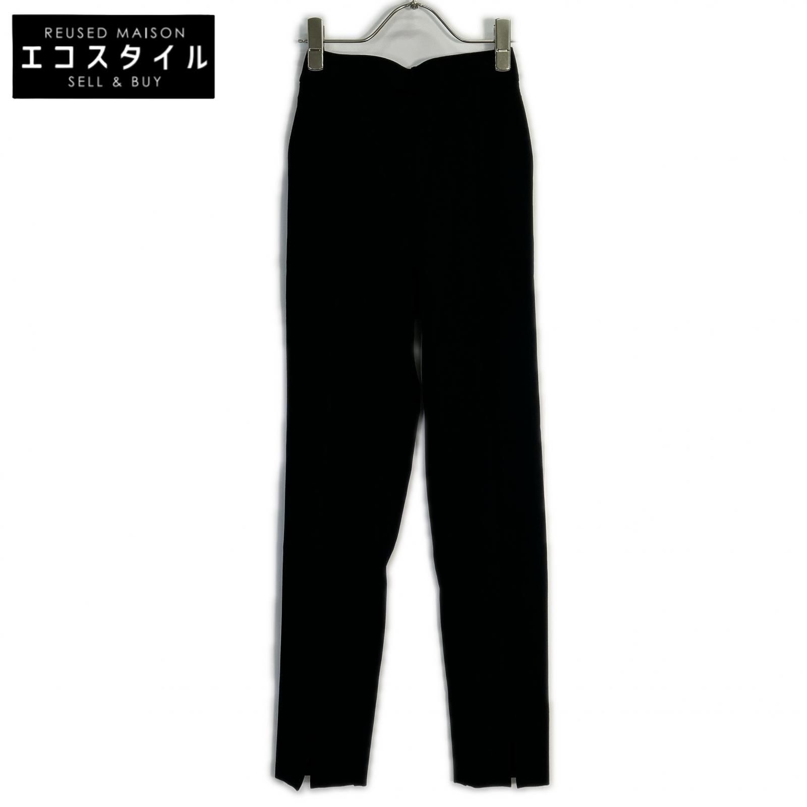 yori　ヨリ　YR2122-108AW-7 ブラック ストレッチ フロントスリッド パンツ　34