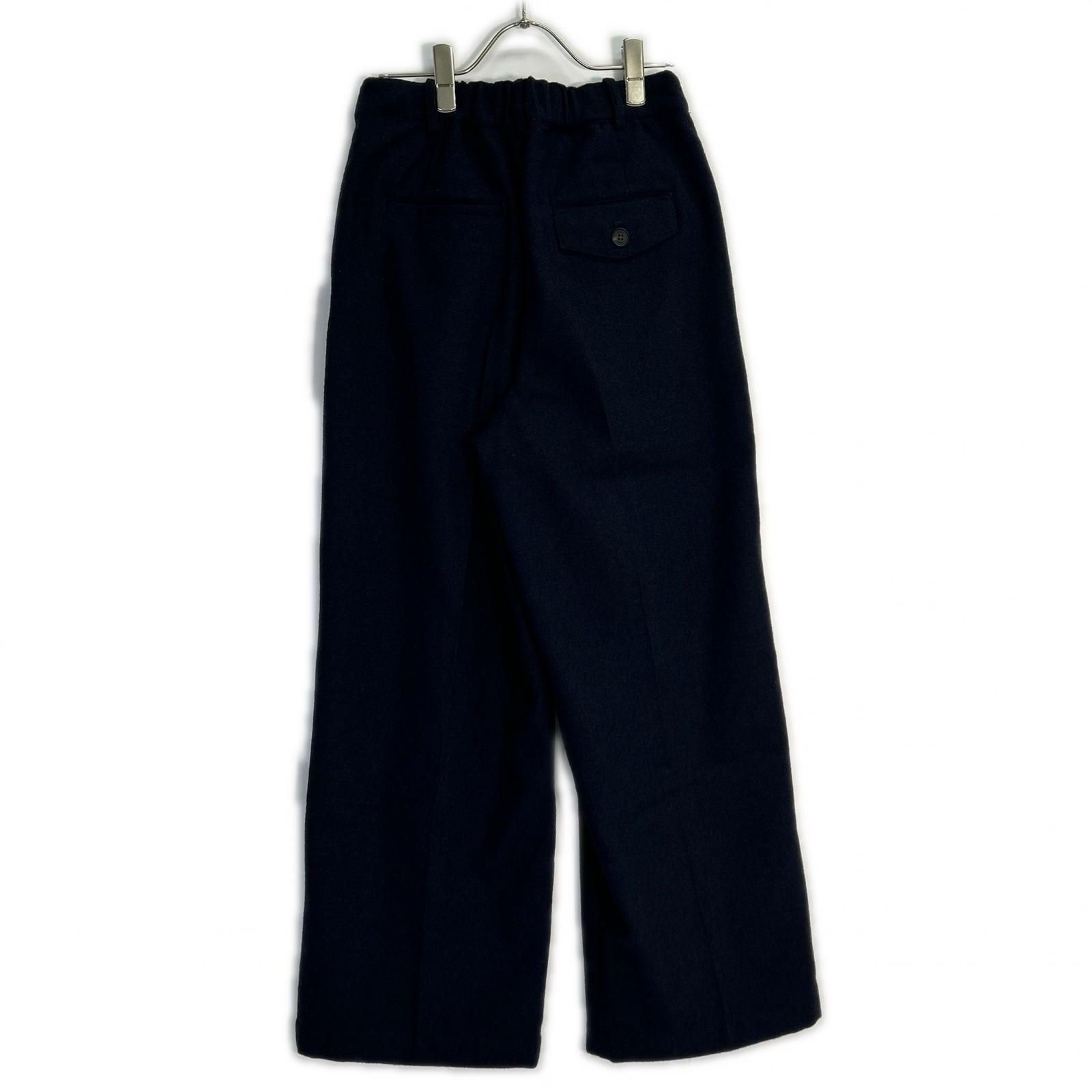 crewre クルーレ ネイビー ウールミックスツィードスラックス 2 crewre クルーレ ネイビー ウールミックスツィードスラックス 2