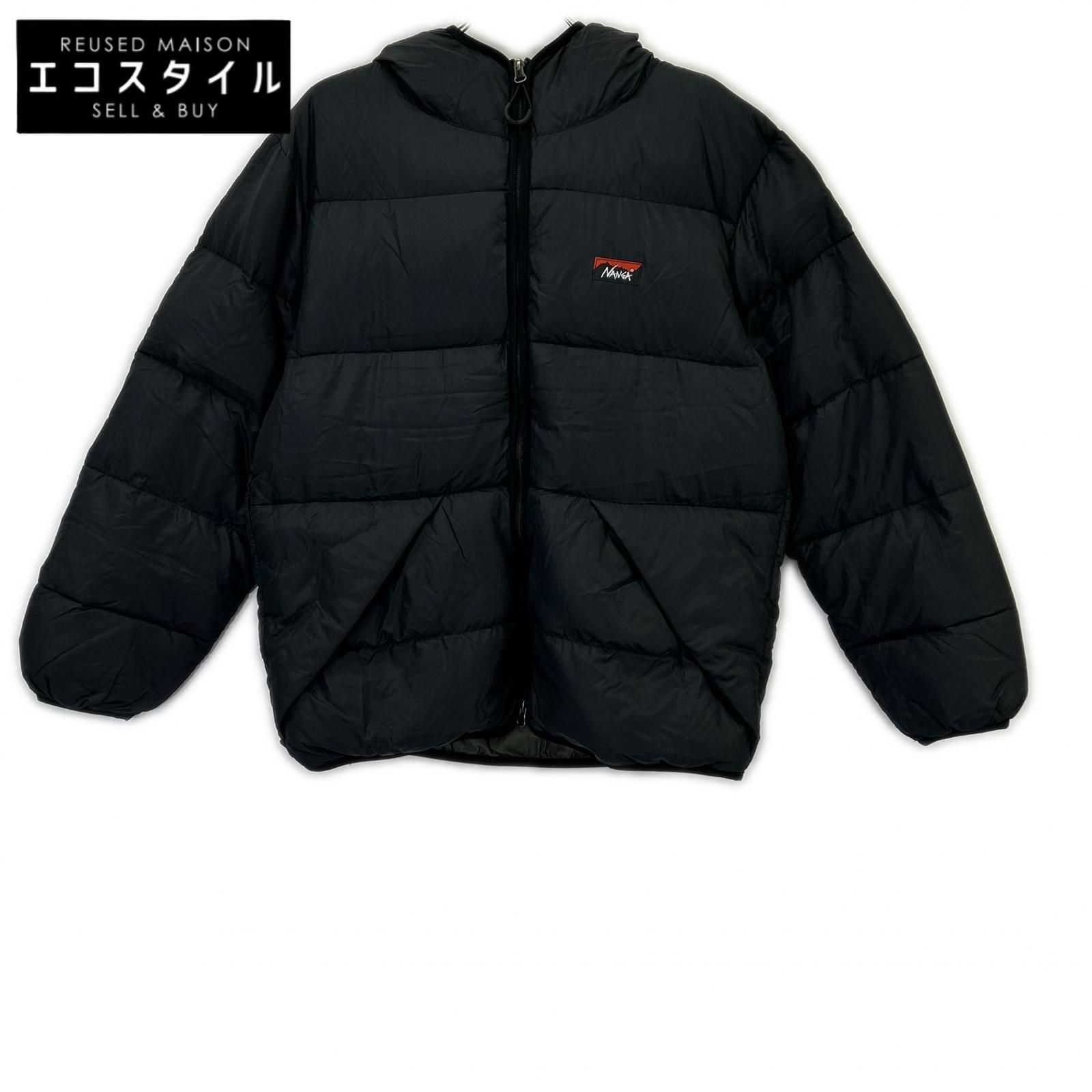NANGA　ナンガ　ブラック Light Weight Playland Down Jacket フーデットダウンジャケット　L