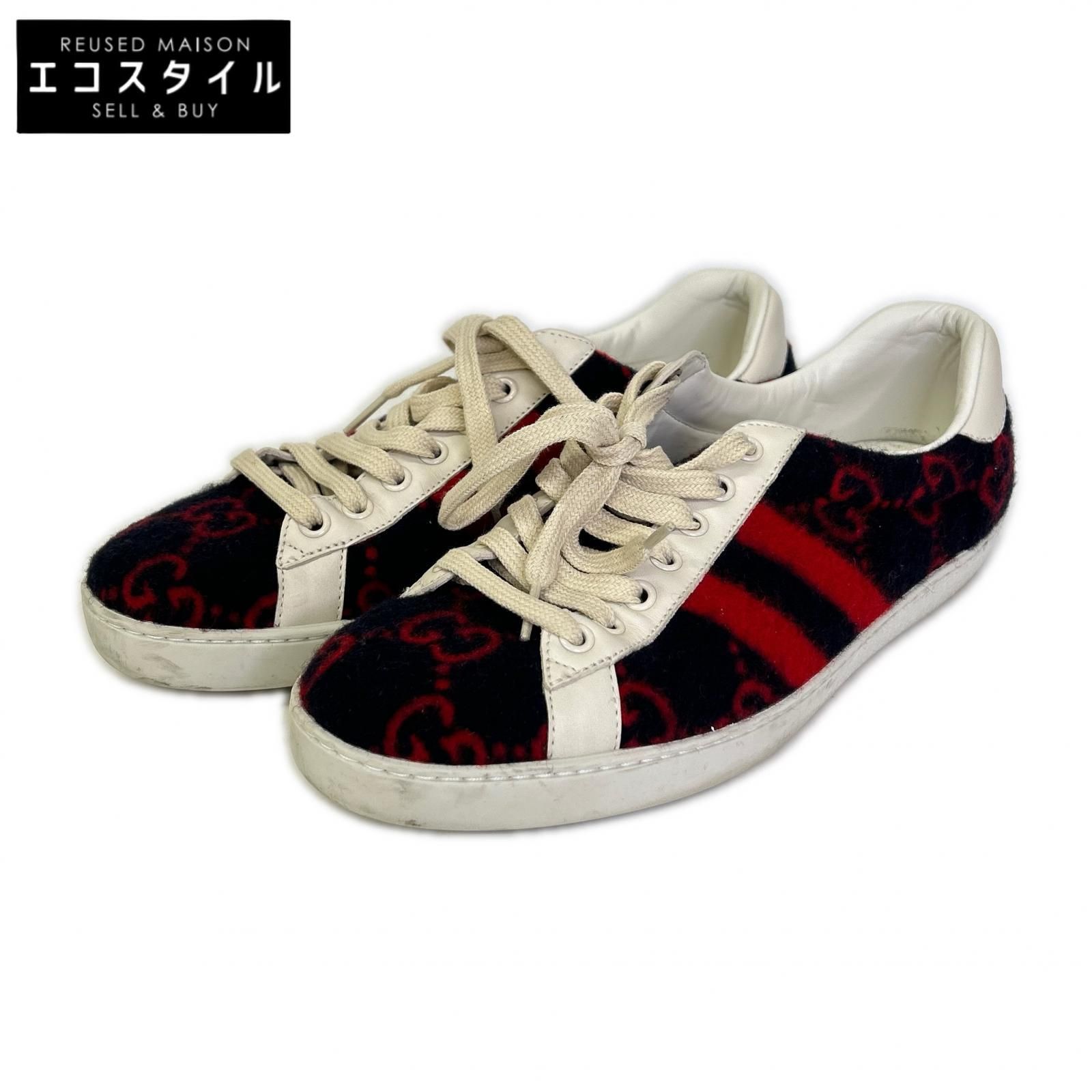 GUCCI　グッチ　548695 GGウール ローカットスニーカー　6.5