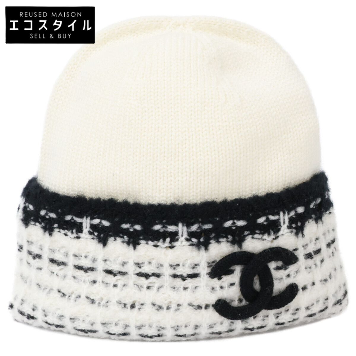 CHANEL　シャネル　新品同様 カシミヤシルク混ウール ココマーク ニットキャップ ビーニー
