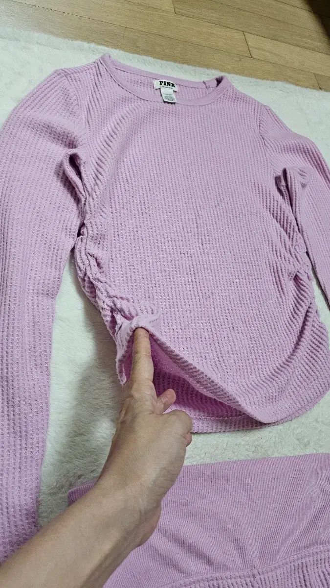 PINK ヴィクトリアズ・シークレット ワッフル ニット セット XS PINK ヴィクトリアズ・シークレット ワッフル ニット セット XS