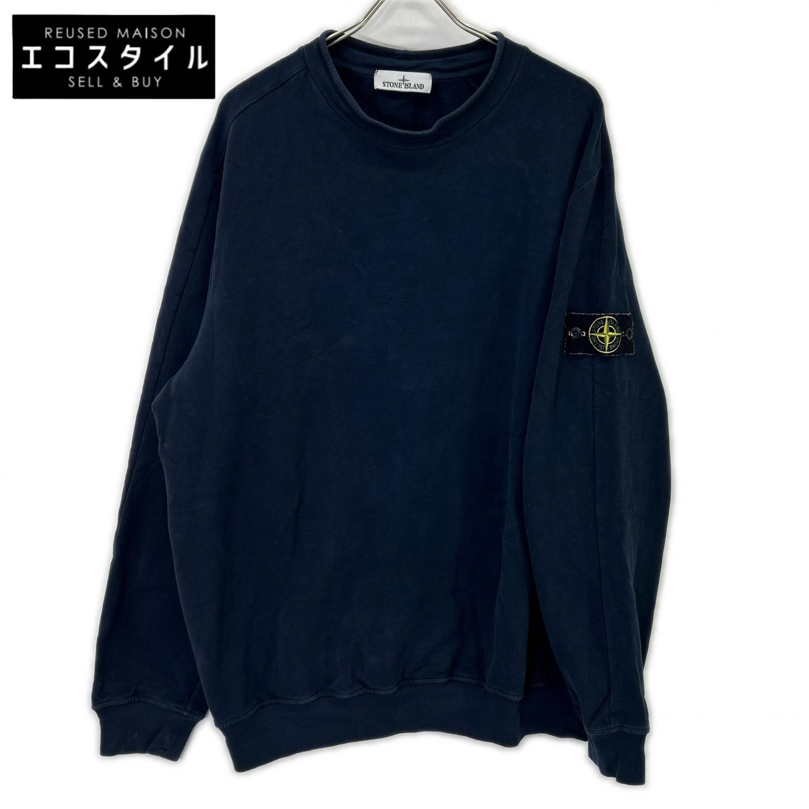 STONE ISLAND　ストーンアイランド　791561352 ネイビー ストレッチコットン クルーネックスウェット　XXL