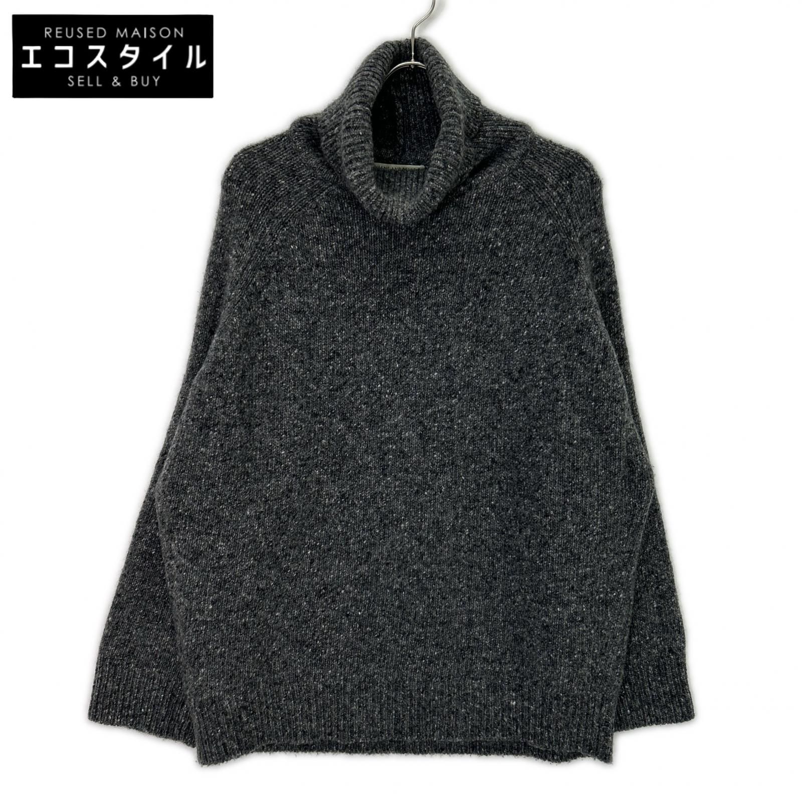 QUEENE AND BELLE　クイーンアンドベル　グレー カシミヤ100 タートルネックニット　2