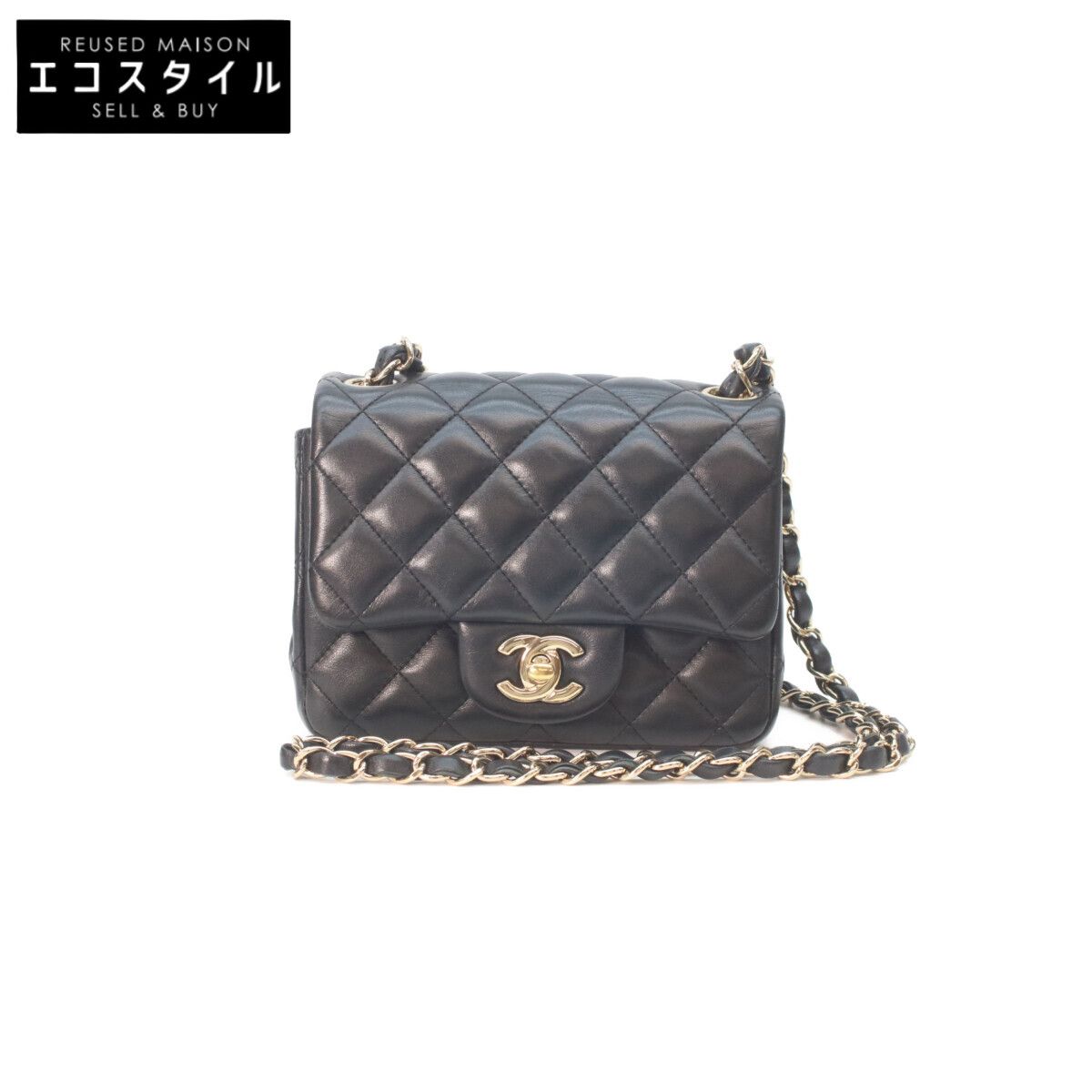 CHANEL シャネル A35200 黒 ラム ゴールド金具 ミニマトラッセ17