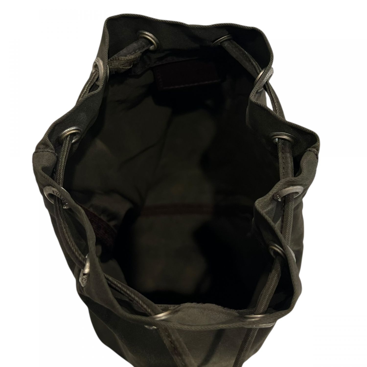 PRADA プラダ 巾着 ナイロン ポーチ 三角ロゴ 黒 中古】 PRADA プラダ 三角ロゴ ナイロン 巾着ポーチ 25035165 SA