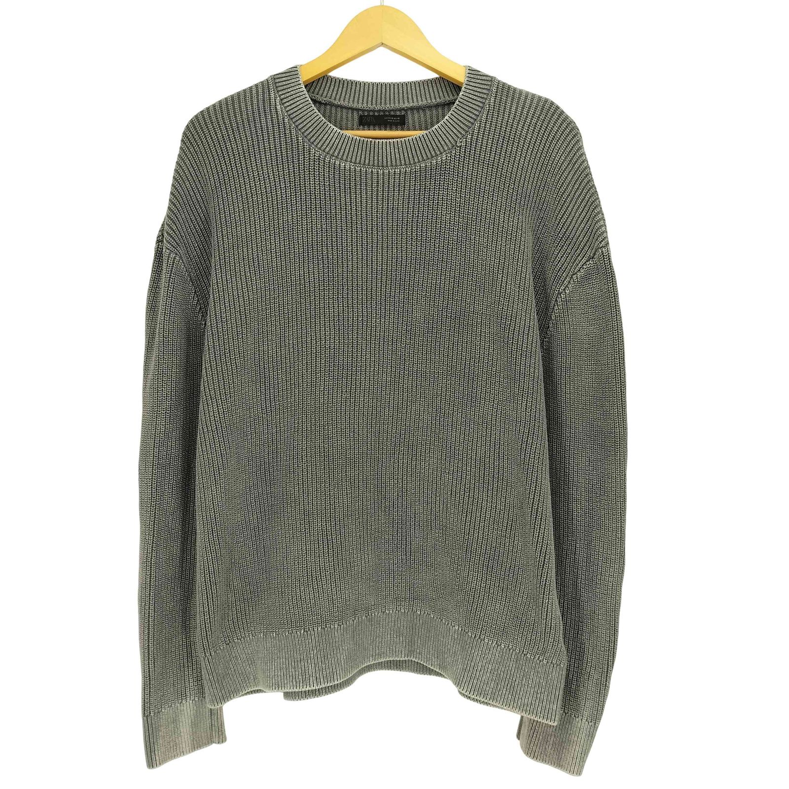 ザラ ZARA ウォッシュド加工リブテクスチャーセーター メンズ import 