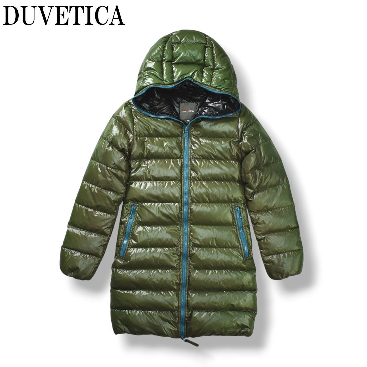デュベティカ DUVETICA ACE ダウン コート パーカー ジャケット フーディー ブルガリア製 38 オリーブグリーン レディース ♪