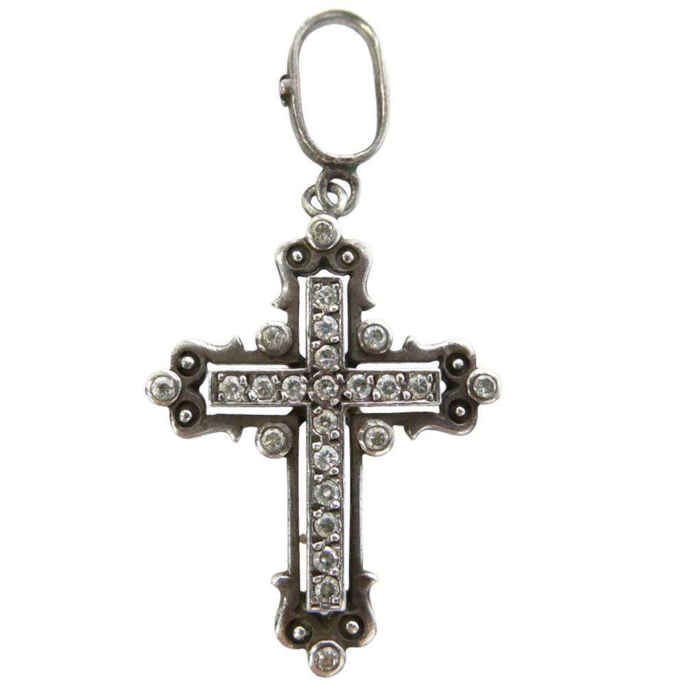 Loree Rodkin ローリーロドキン ジルコニア クロス ペンダント シルバー系【中古】