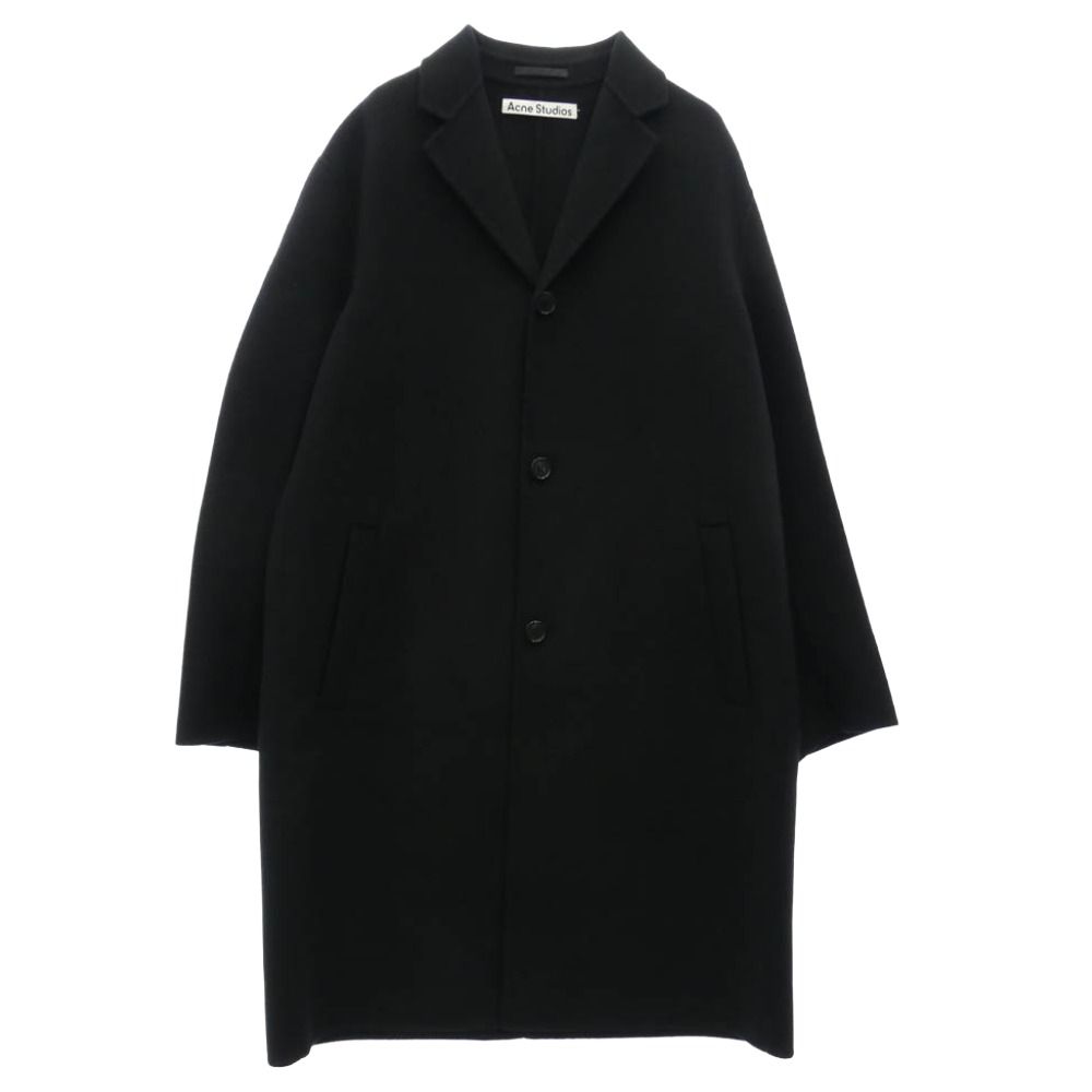 ACNE STUDIOS アクネストゥディオズ 24AW FN-MN-OUTW000910 ウール シングルブレスト チェスター コート ブラック系 48【中古】