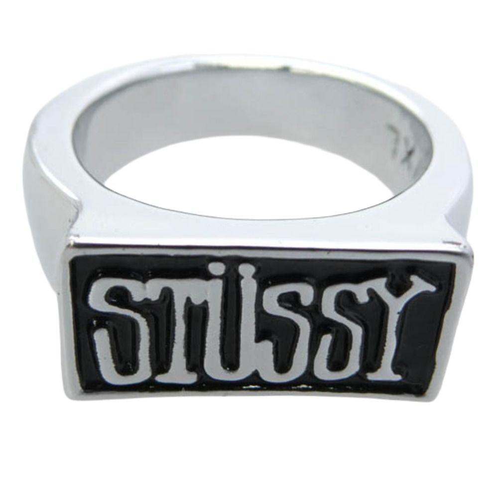 STUSSY シルバー BOXロゴ リング STUSSY ステューシー オールド Box logo Ring ボックス ロゴ 指輪