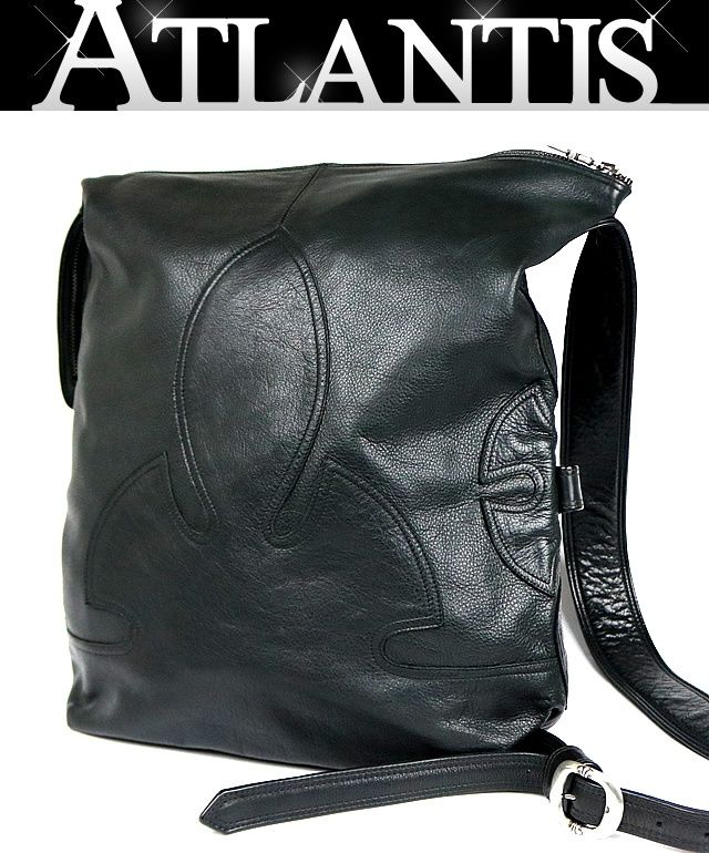 CHROME HEARTS 新宿店 クロムハーツ レロ フレアニー パッチ ショルダー バッグ レザー メンズ シルバー SV925 黒 31337