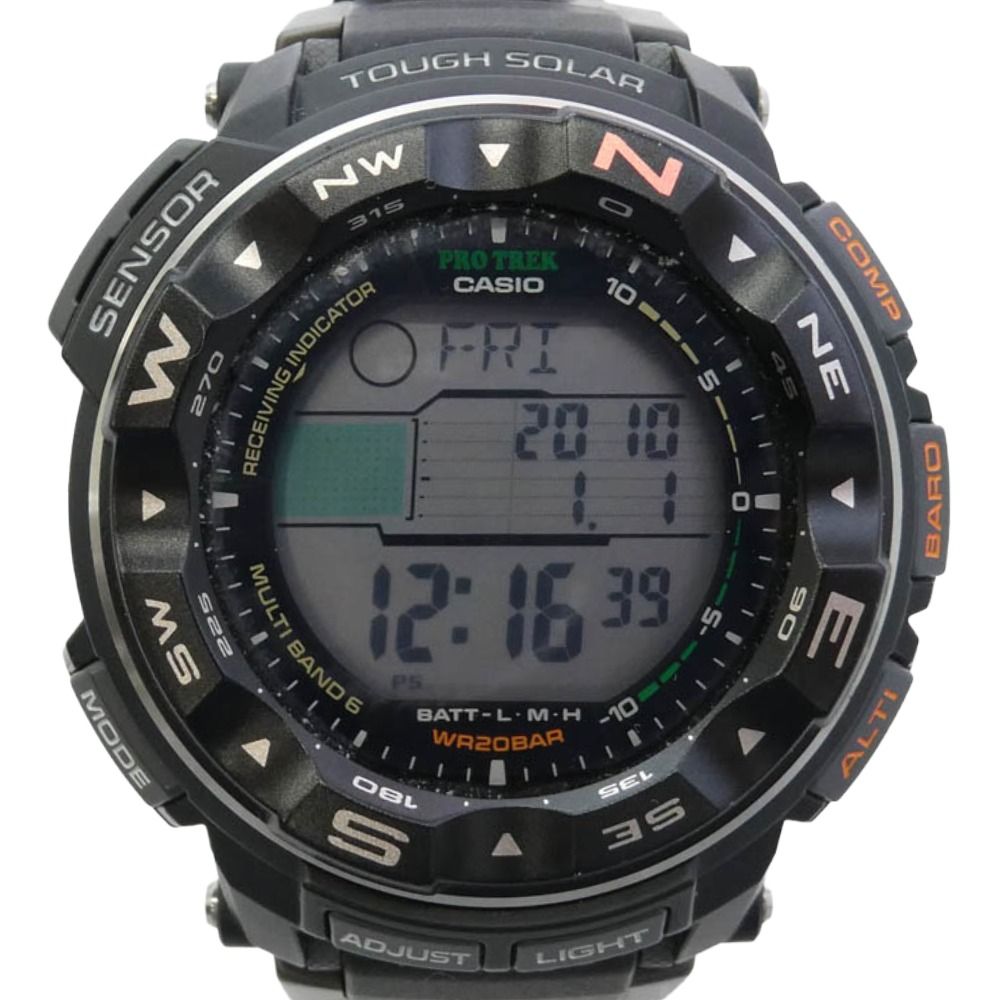 CASIO カシオ PRW-2500-1JF PRO TREK プロトレック 電波ソーラー クォーツ 腕時計 ウォッチ ブラック系【中古】